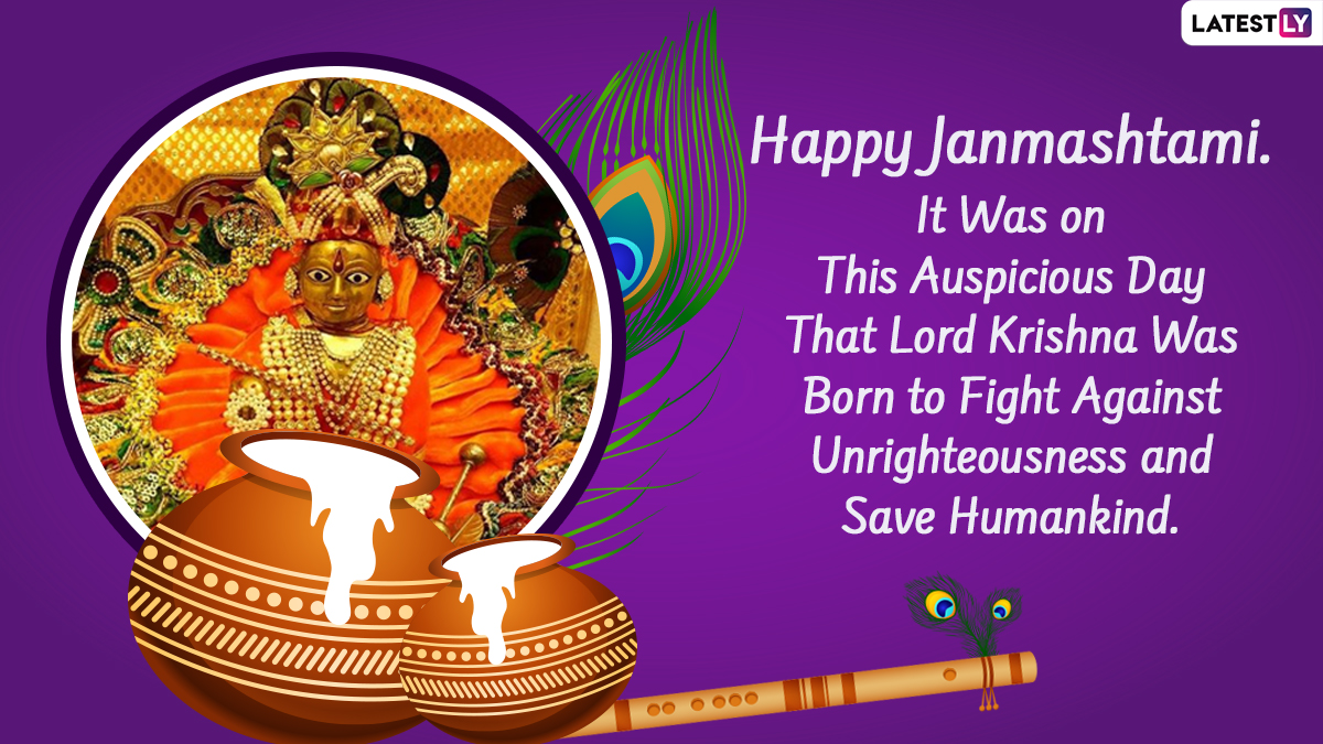 Janmashtami 2022 Messages and HD Wallpaper: Celebrate Gokulashtami by Sharing Lord Krishna Image, Dahi Handi Wishes, WhatsApp Greetings & Festive Quotes With Friends and Family!