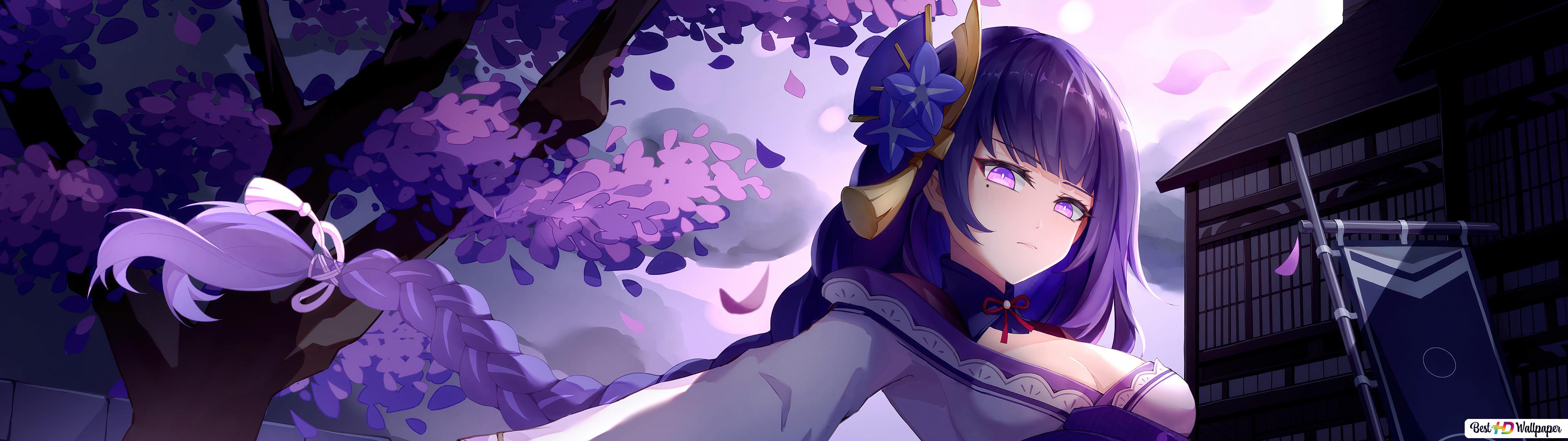 The Electro Archon 'Raiden Shogun', Genshin Impact [Anime Video Game] HD wallpaper download