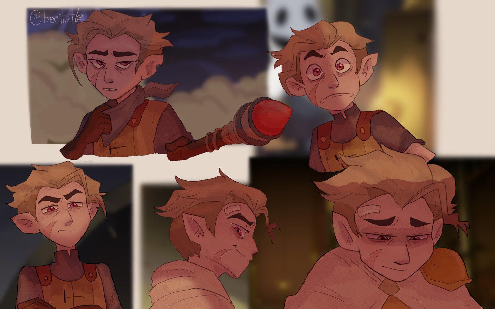 Screencap redraws of Hunter. The Owl House