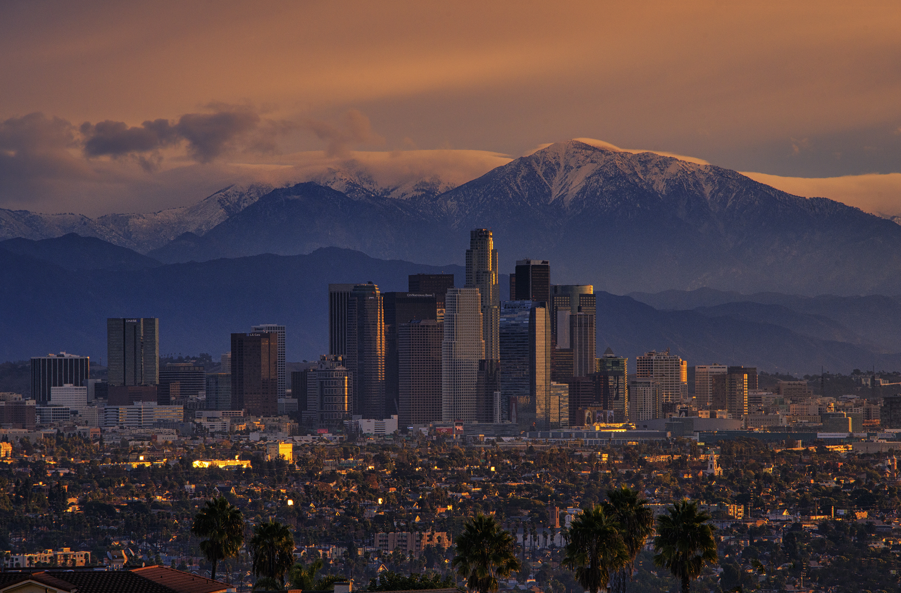 California city Los Angeles mountains wallpaperx1974