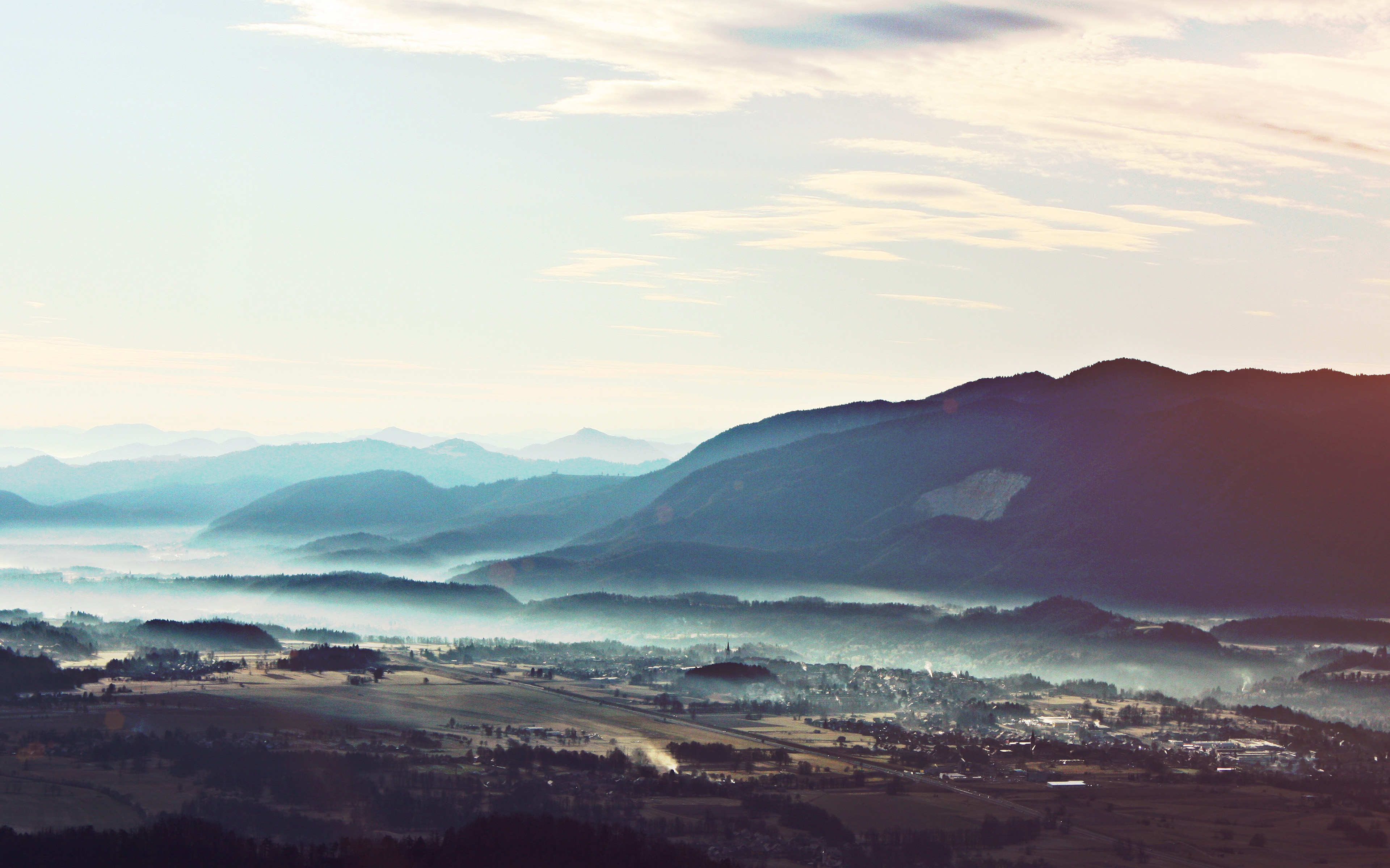 wallpaper for desktop, laptop. landscape mountain summer blue nature flare