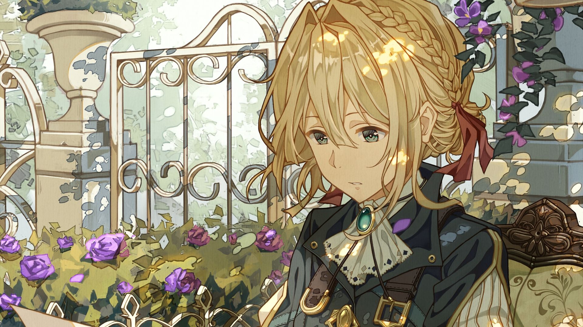 Desktop Wallpaper Violet Evergarden, Blonde Anime, HD Image, Picture, Background, Cefjbv