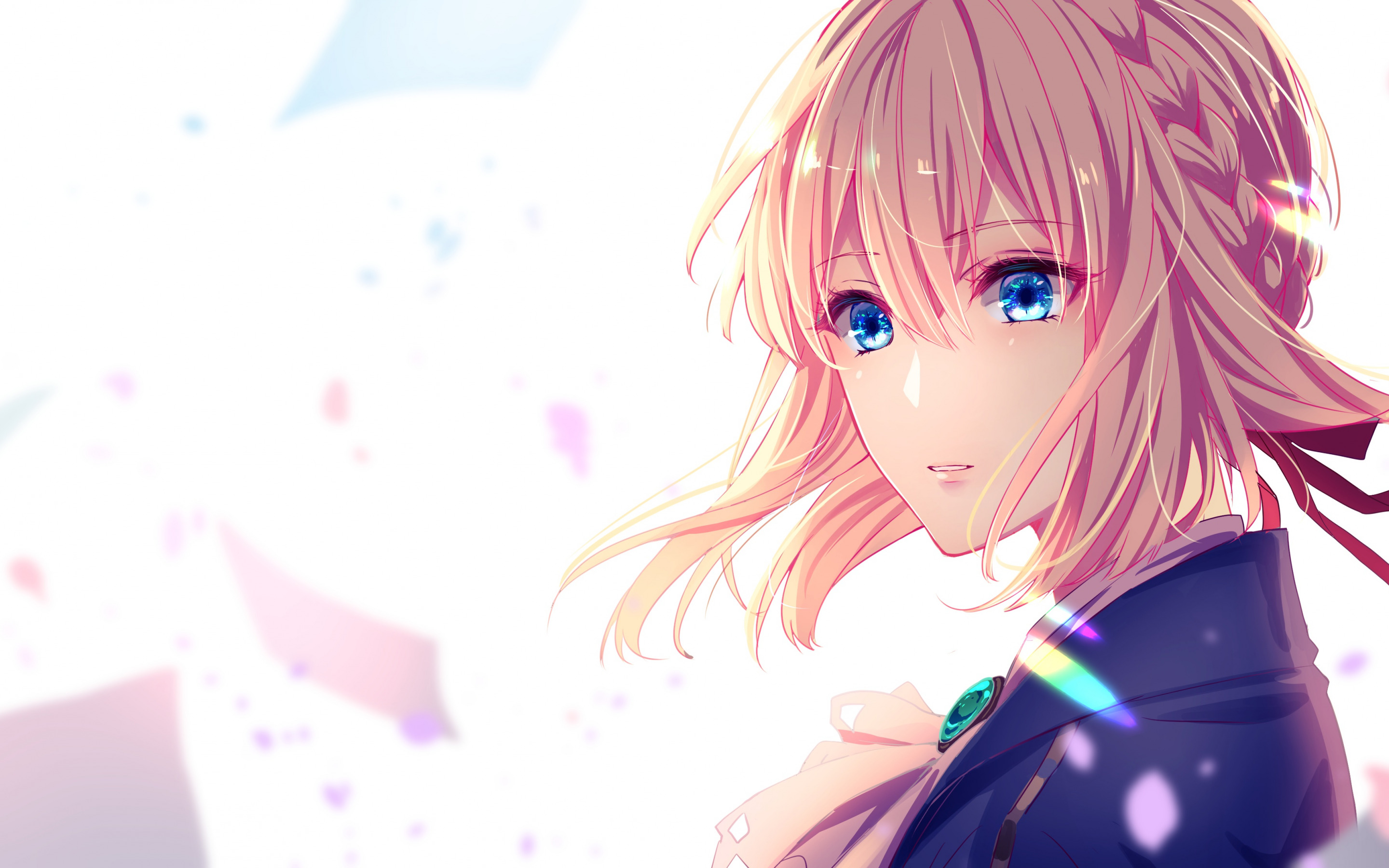 Download wallpaper Violet Evergarden, Japanese anime character, portrait, art, Japanese manga for desktop with resolution 2880x1800. High Quality HD picture wallpaper