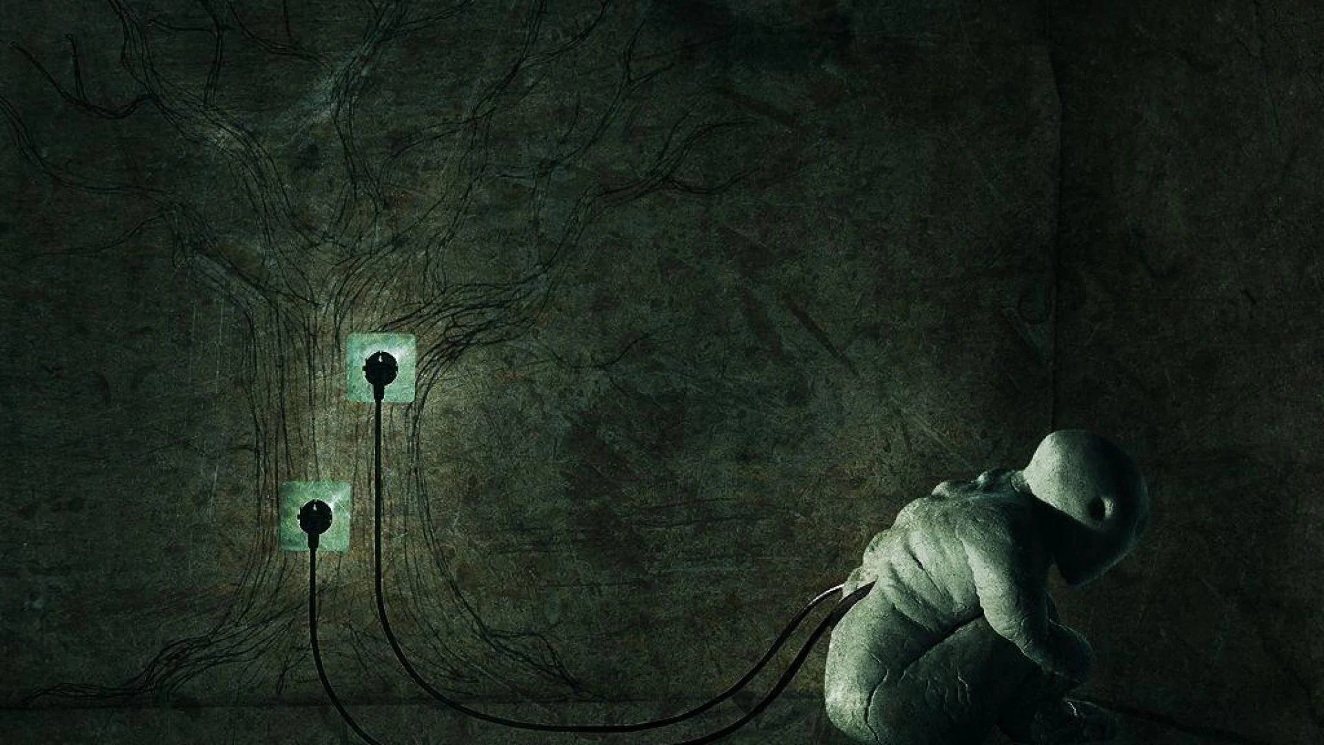 Download Weirdcore Alien And Tree Wallpaper