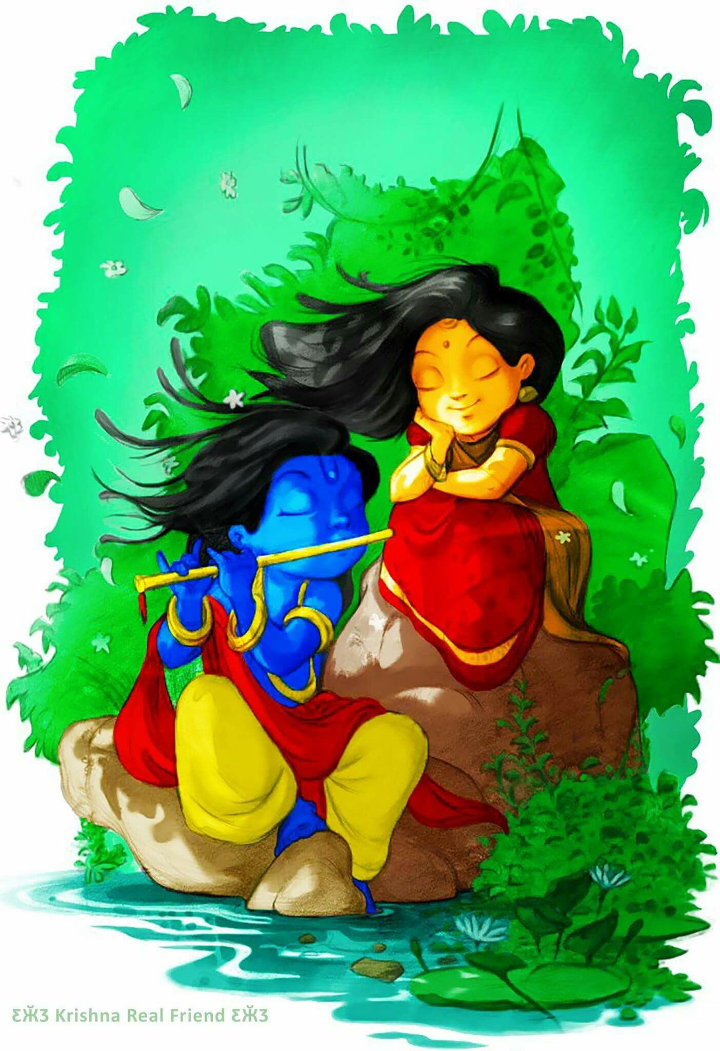 Little Krishna And Radha Wallpapers - Wallpaper Cave