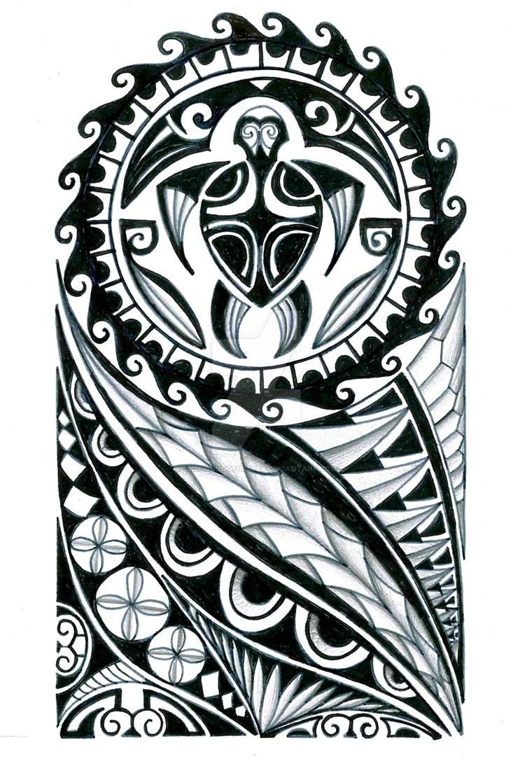 Polynesian half sleeve tattoo design