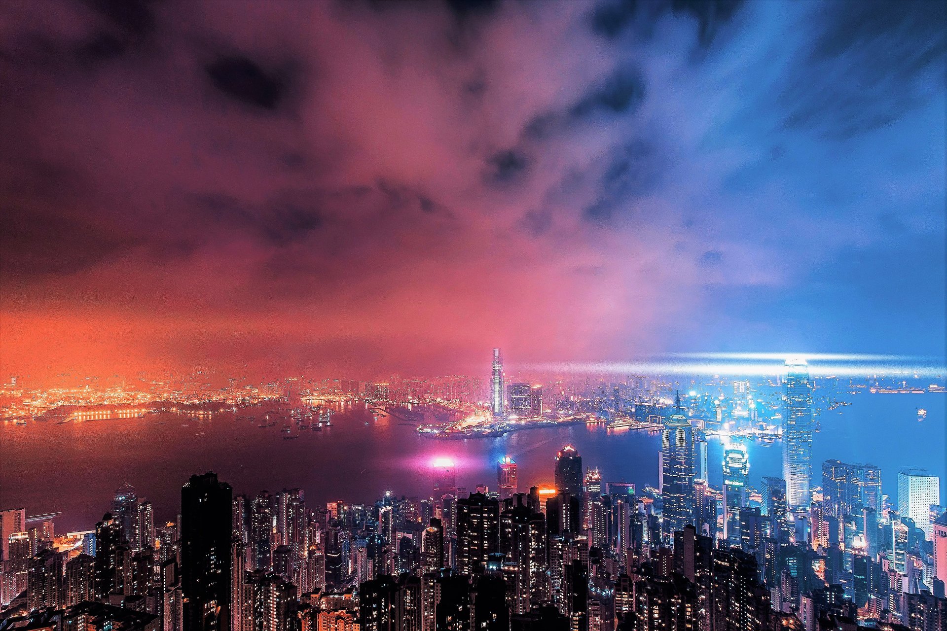 Hong Kong on a Cloudy Night