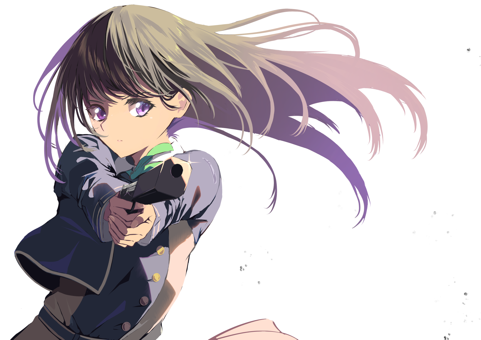 Anime Anime Girls Lycoris Recoil Inoue Takina Long Hair Black Hair Solo Artwork Digital Art Fan Art Wallpaper:1637x1157