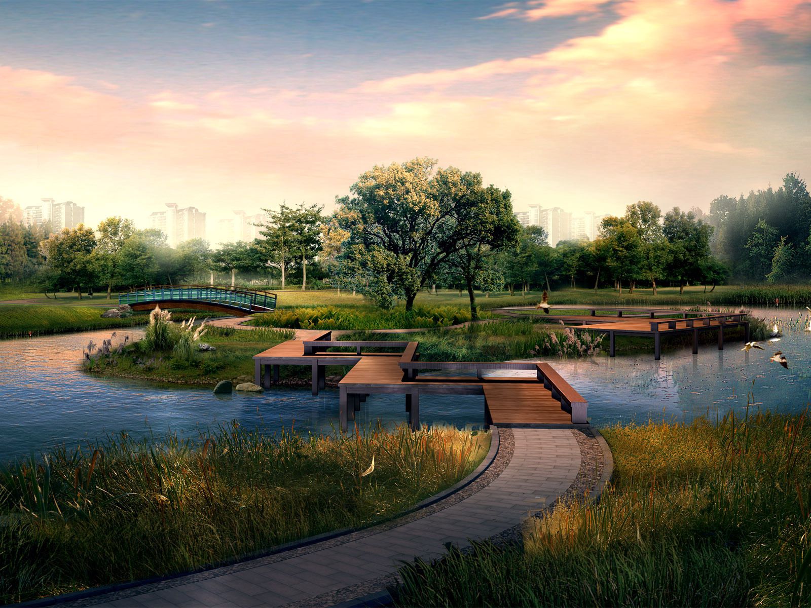 Download wallpaper 1600x1200 3D, photohop, nature, landscape standard 4:3 HD background