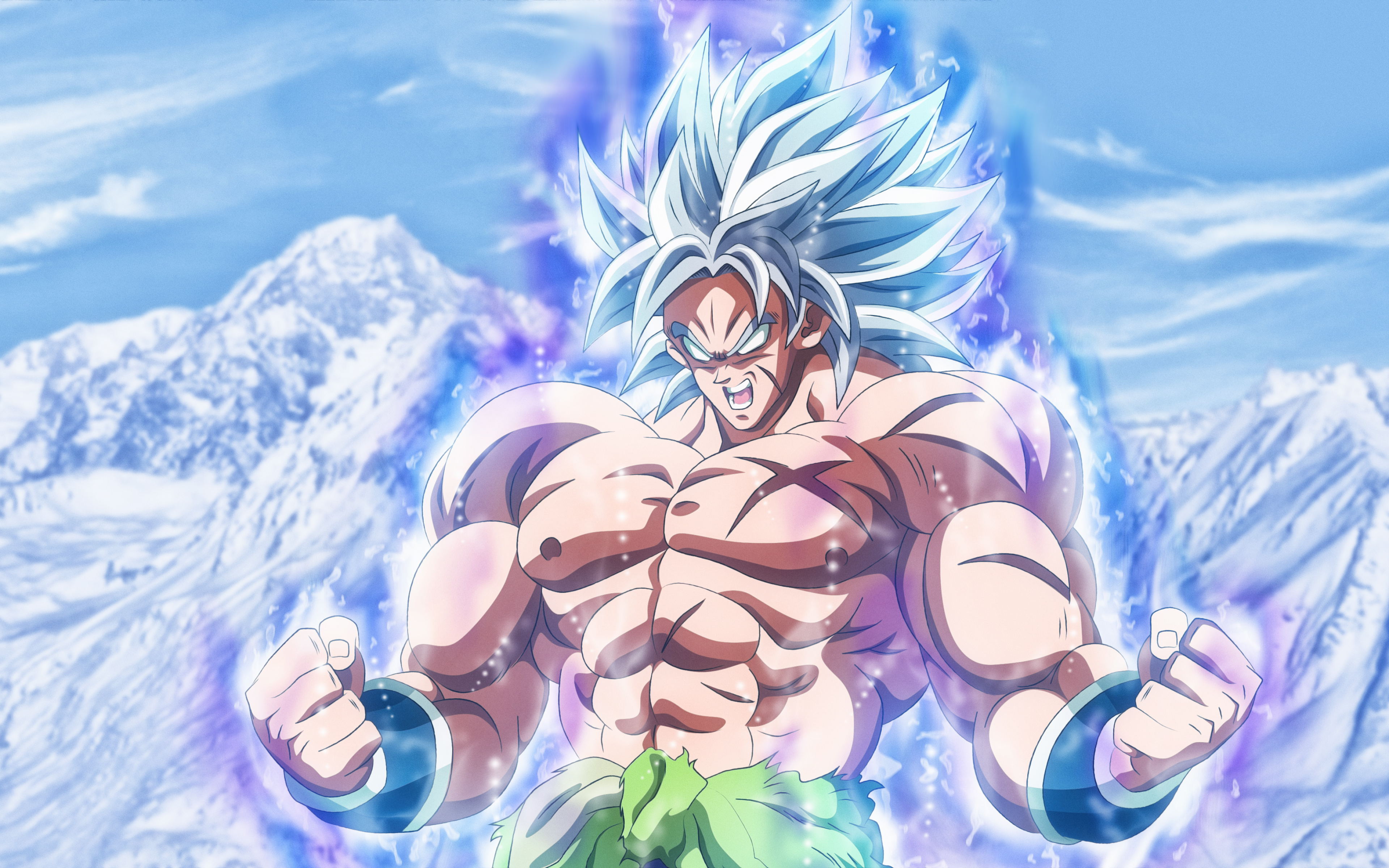 Download wallpaper Broly, 4k, mountains, Dragon Ball, DBS, Dragon Ball Super for desktop with resolution 3840x2400. High Quality HD picture wallpaper