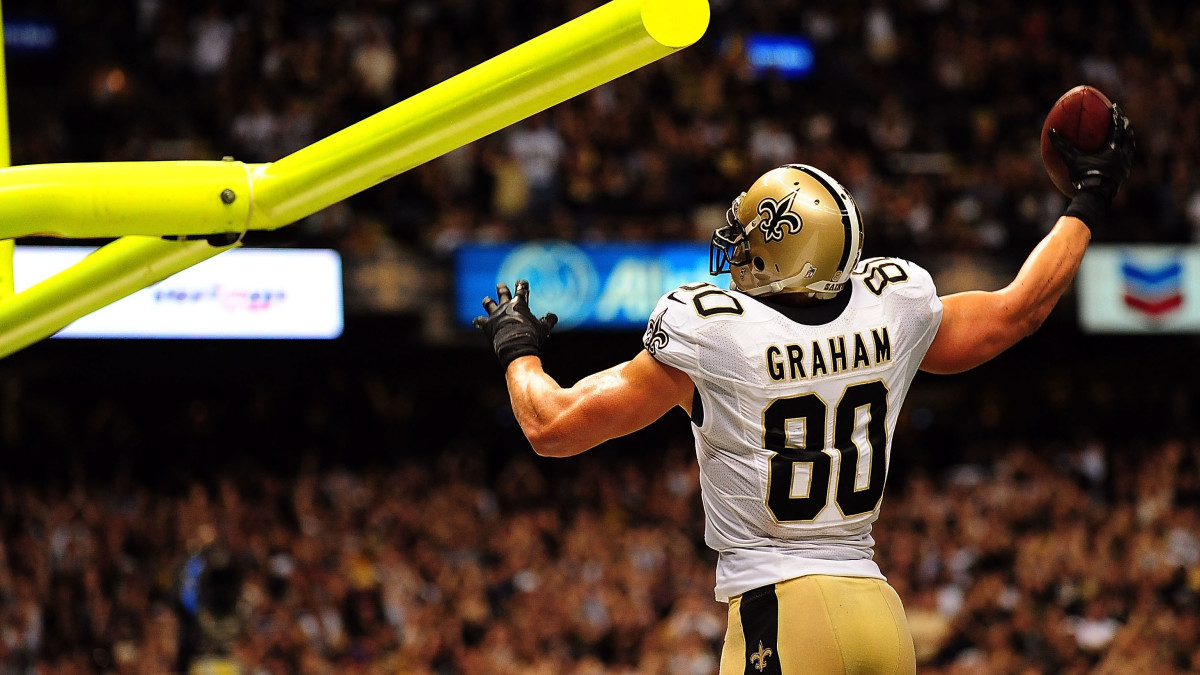 Jimmy Graham, , tight end, Chicago Bears, american football, NFL, blue neon  lights, HD wallpaper