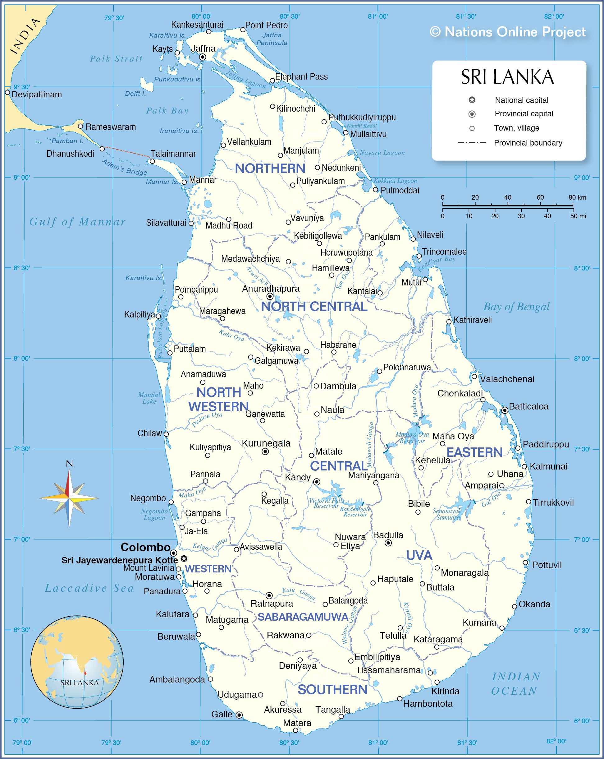 Administrative Map of Sri Lanka Online Project