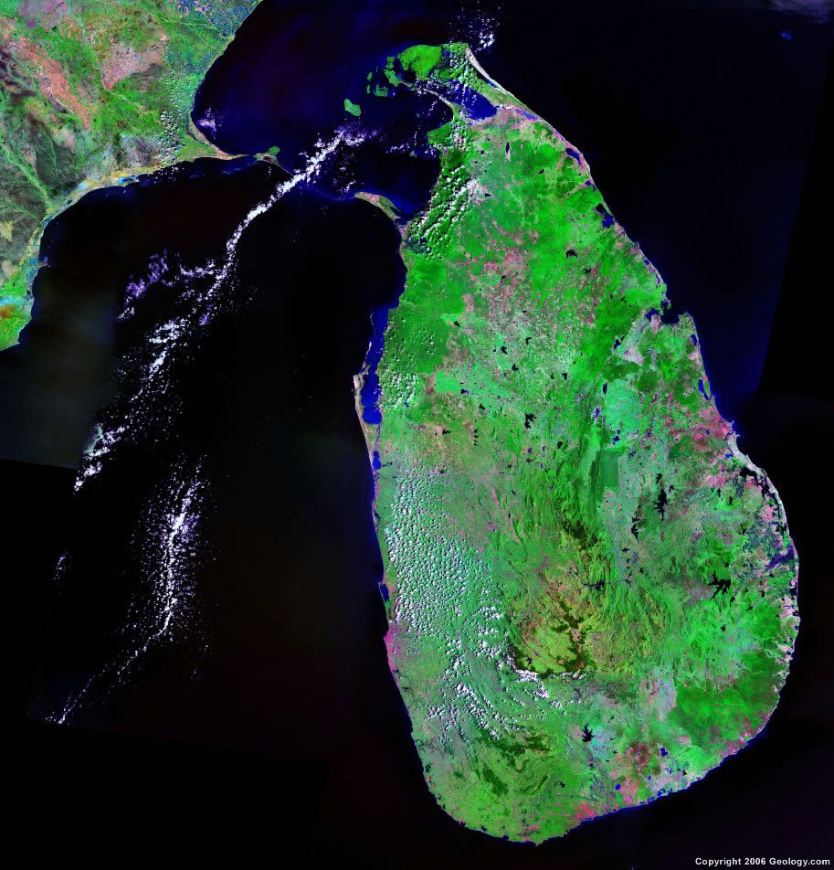 Sri Lanka Map and Satellite Image