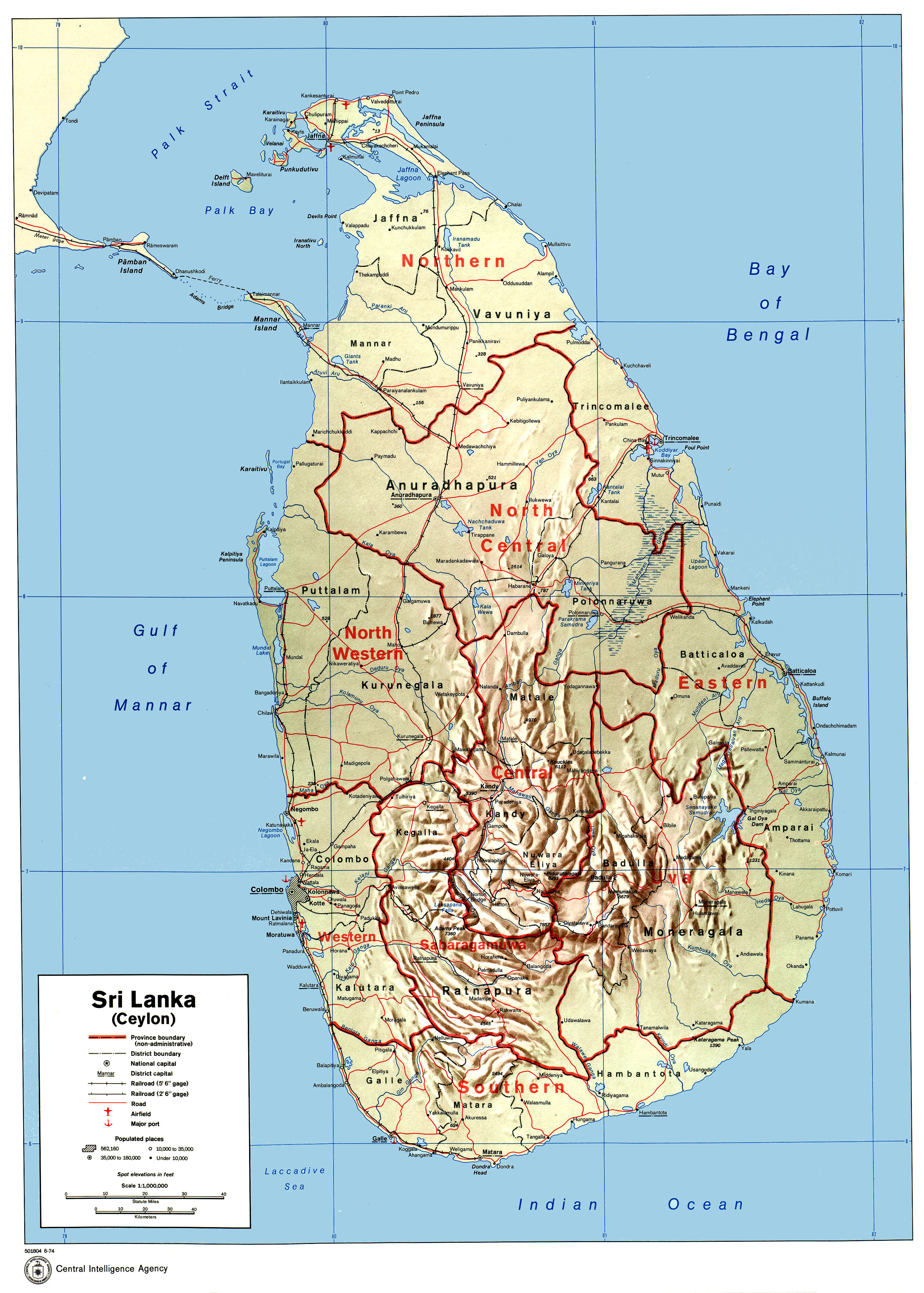 Sri Lanka Map and Satellite Image