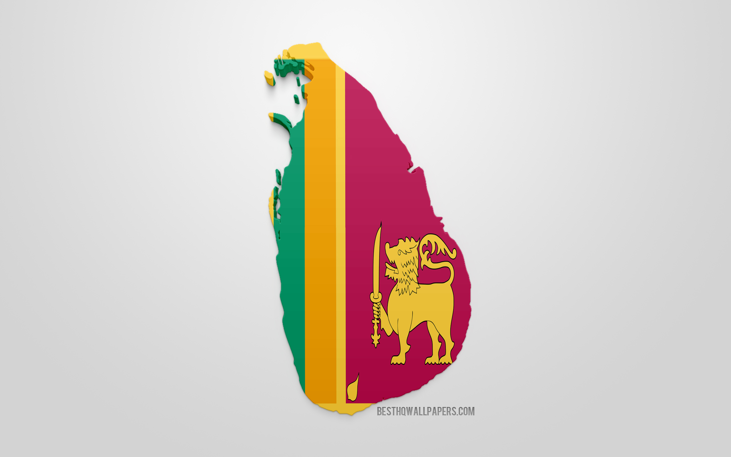Download wallpaper 3D flag of Sri Lanka, map silhouette of Sri Lanka, 3D art, Sri Lanka flag, Europe, Sri Lanka, geography, Sri Lanka 3D silhouette for desktop with resolution 2560x1600. High Quality