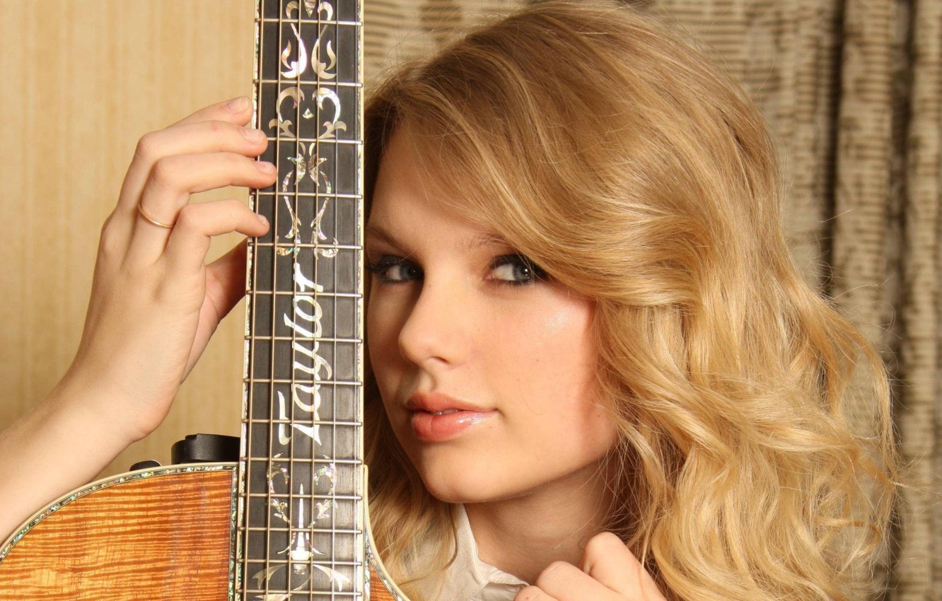 Wallpaper face, model, guitar, blonde, singer, Taylor Swift, Taylor Alison Swift image for desktop, section девушки