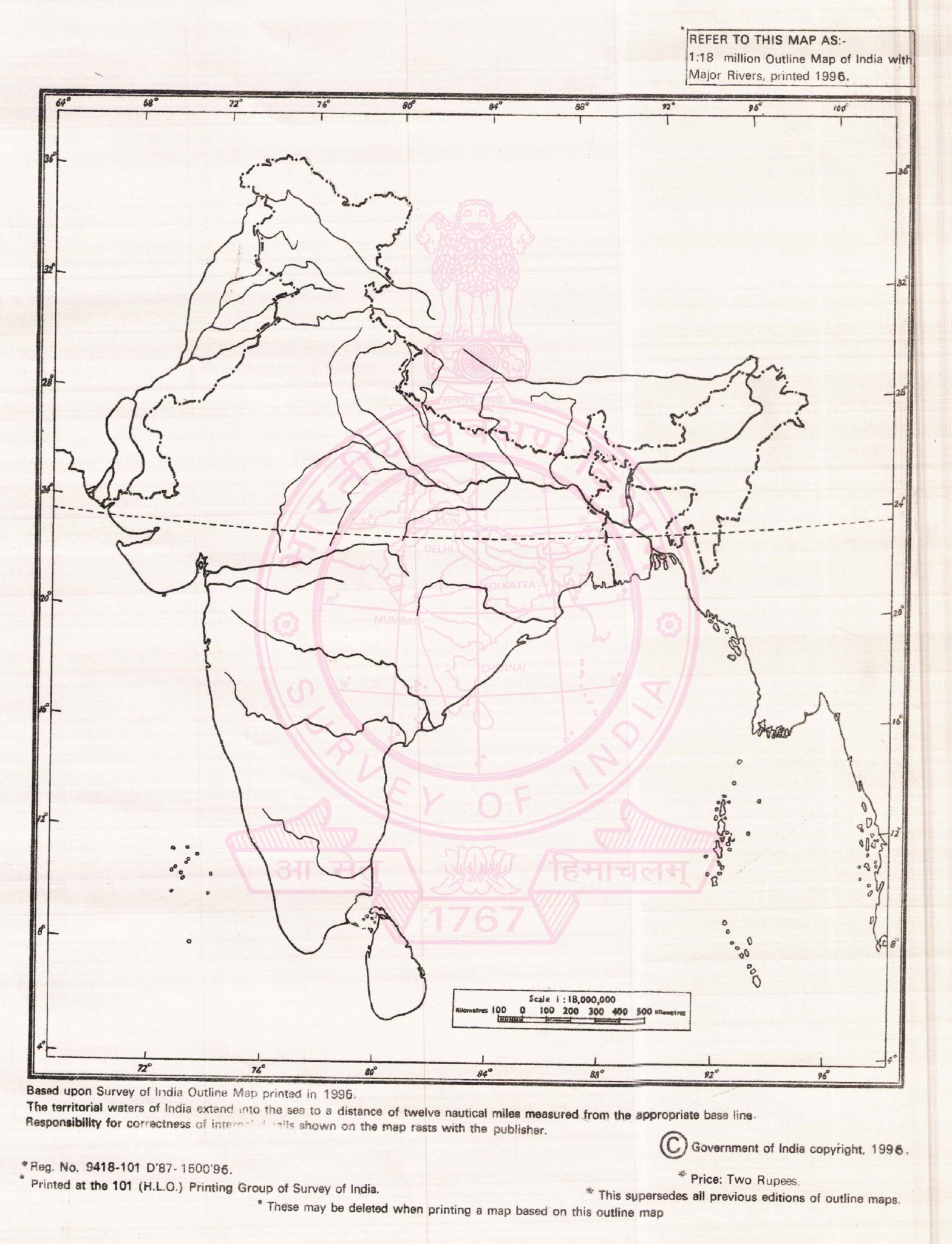 India River Map of India's Rivers System