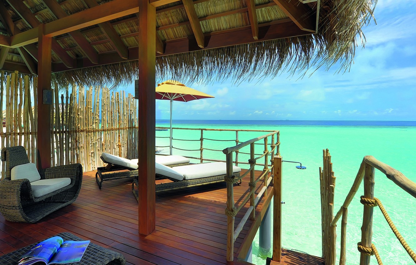 Wallpaper house, beach, interior image for desktop, section интерьер