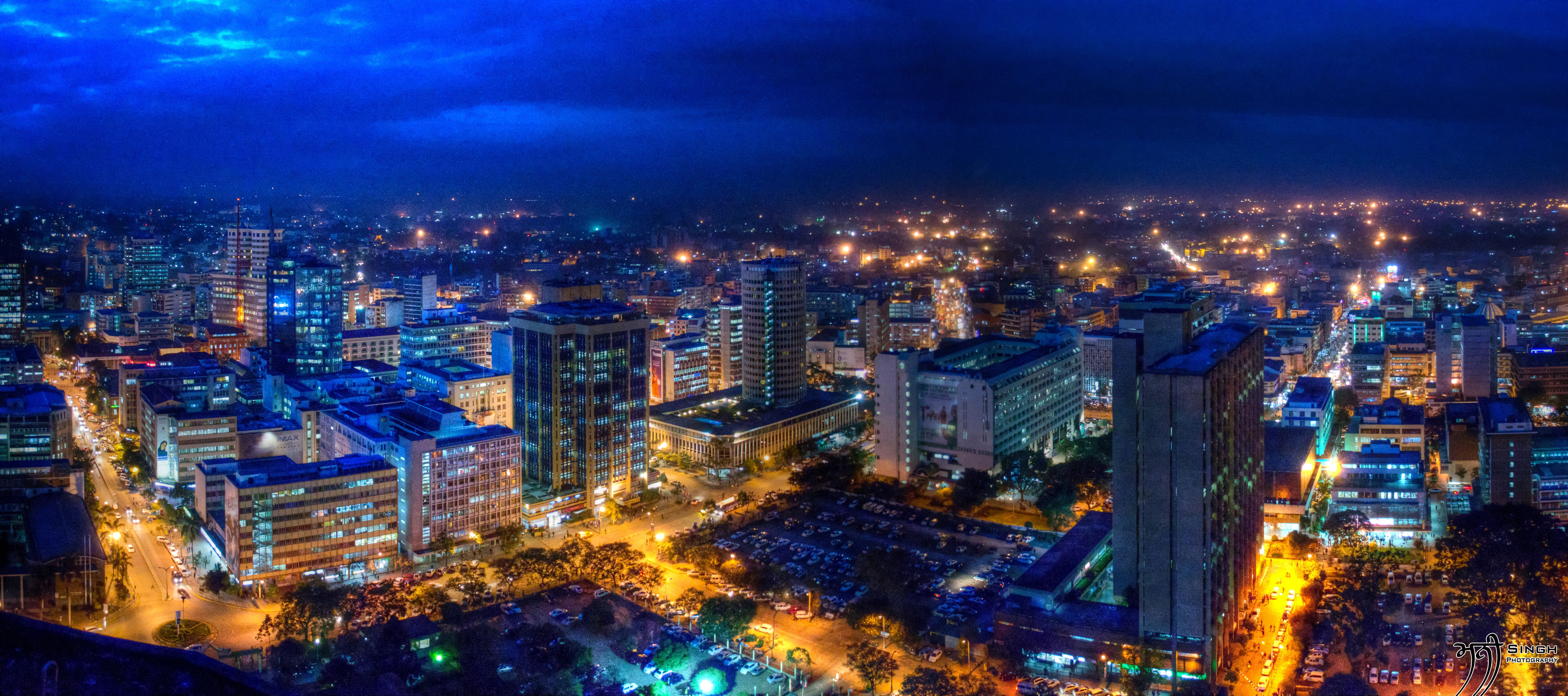 Nairobi City at Night. Nairobi city, Night city, Nairobi
