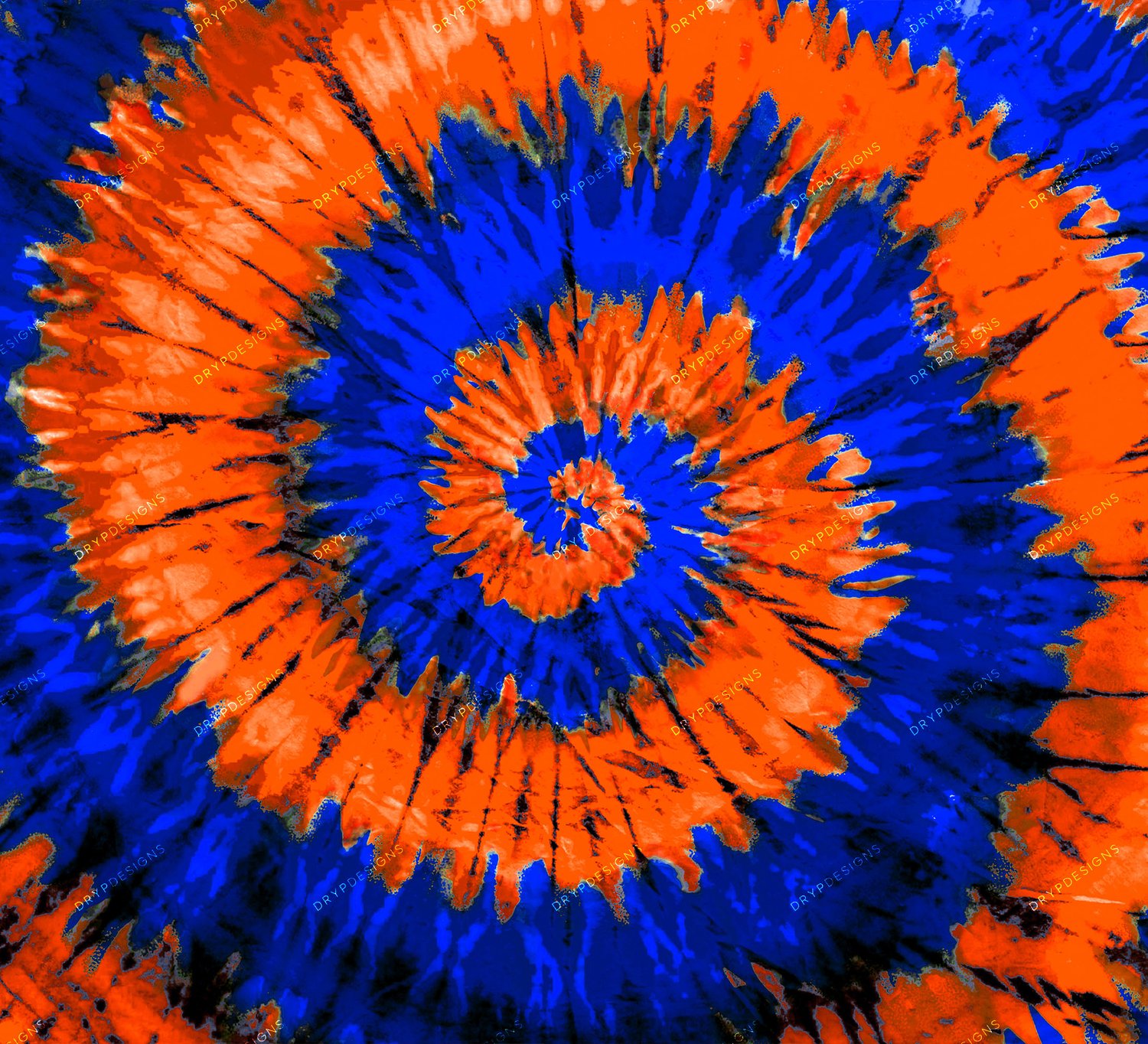 Blue + Orange Tie Dye Background