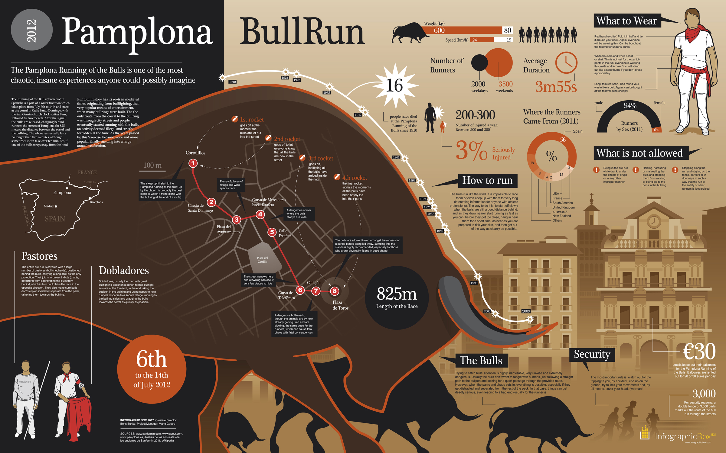 Pamplona bull Run 2012