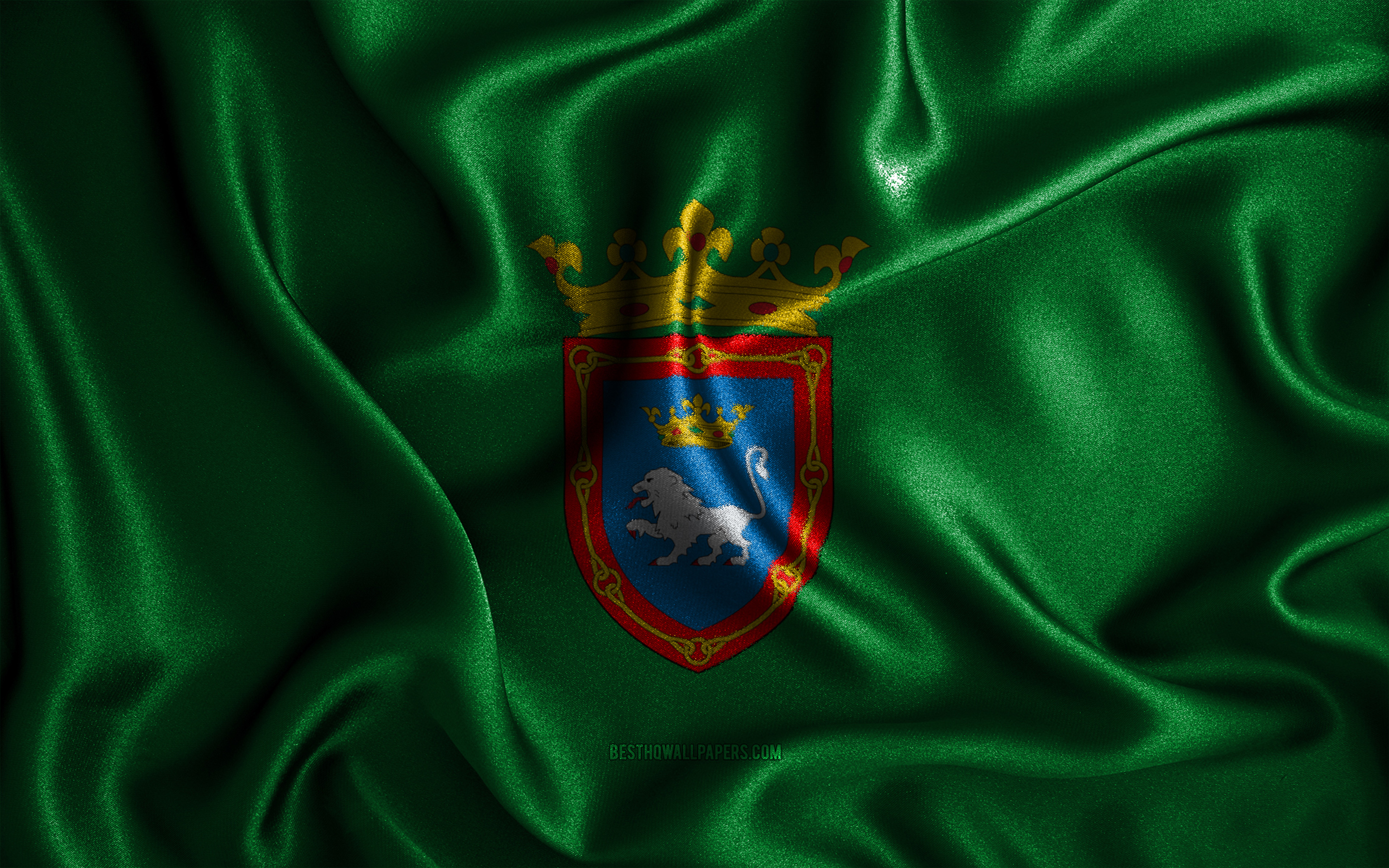 Download wallpaper Pamplona flag, 4k, silk wavy flags, spanish cities, Day of Pamplona, Flag of Pamplona, fabric flags, 3D art, Pamplona, cities of Spain, Pamplona 3D flag for desktop with resolution 3840x2400