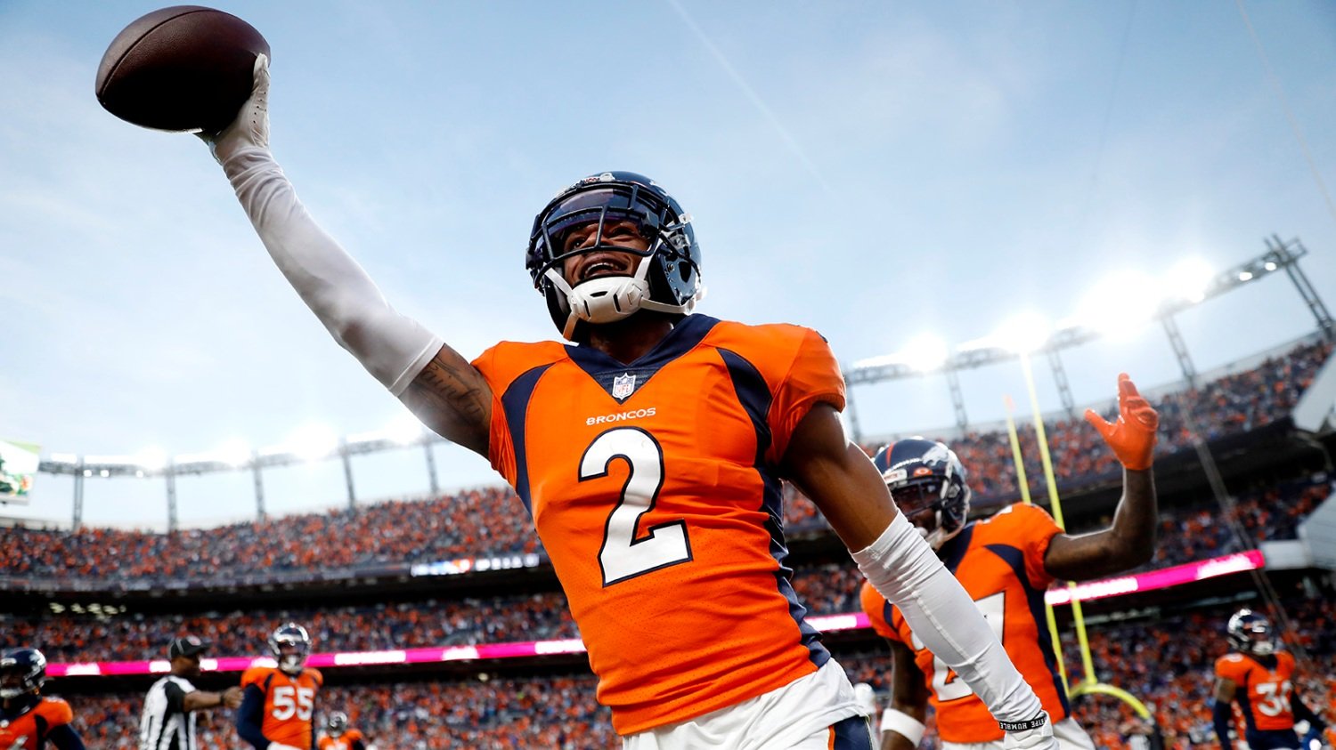 Pat Surtain II Gave Dad Football Right After Pick Six In Winning Broncos