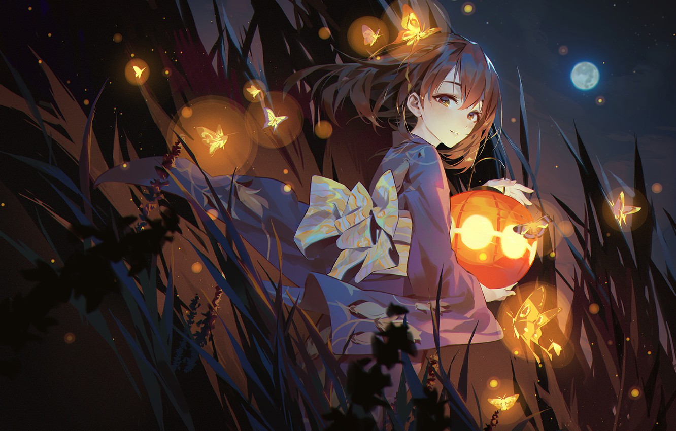 Wallpaper girl, anime, art, lantern, IdolM image for desktop, section сёнэн