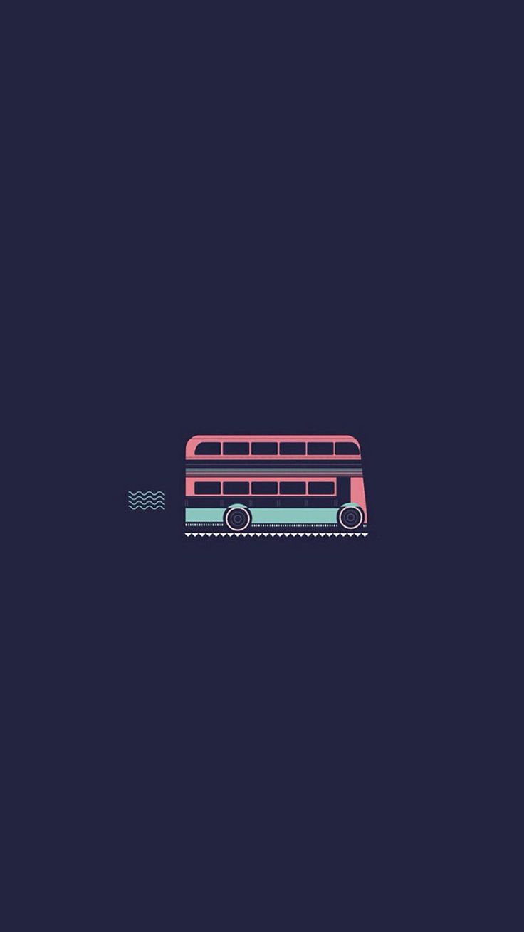 Double decker bus.Tap image for more Minimal Wallpaper of Moscow, Paris and London by Verónica - Wallp. Planos de fundo, Ilustrações, Papeis de parede