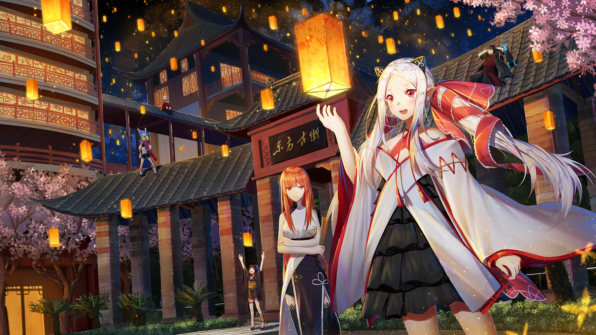 Desktop Wallpaper Lantern, Decorations, Anime Girls, Forever 7th Capital, HD Image, Picture, Background, 55d75a