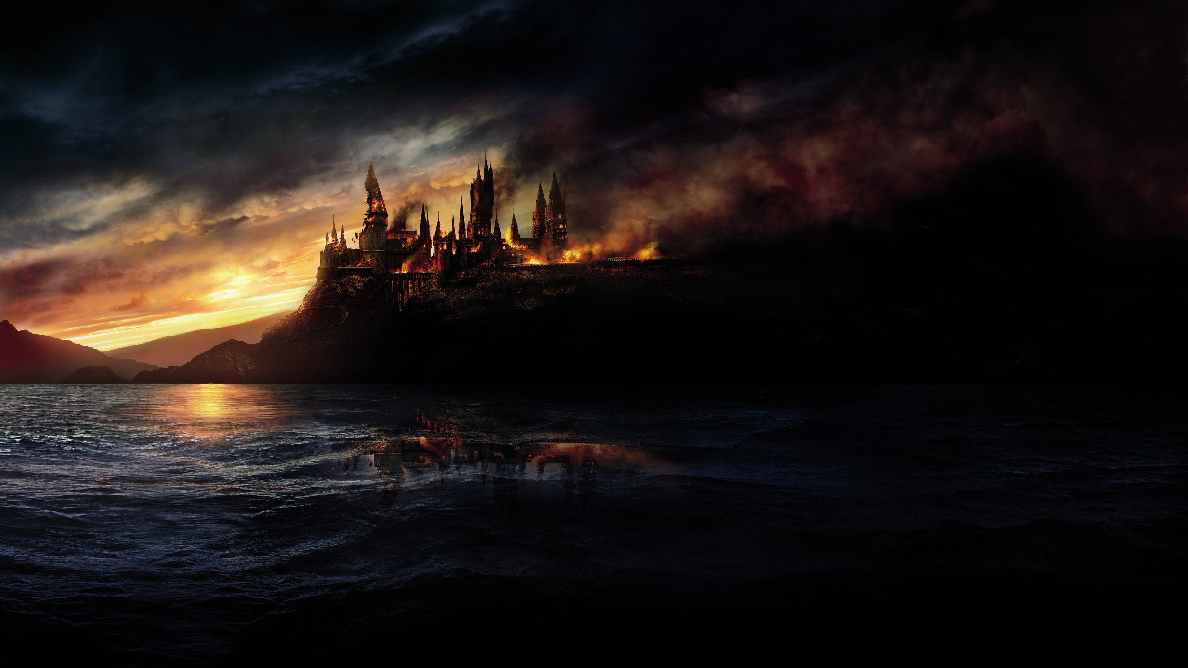 Download Blazing Hogwarts Harry Potter Wallpaper