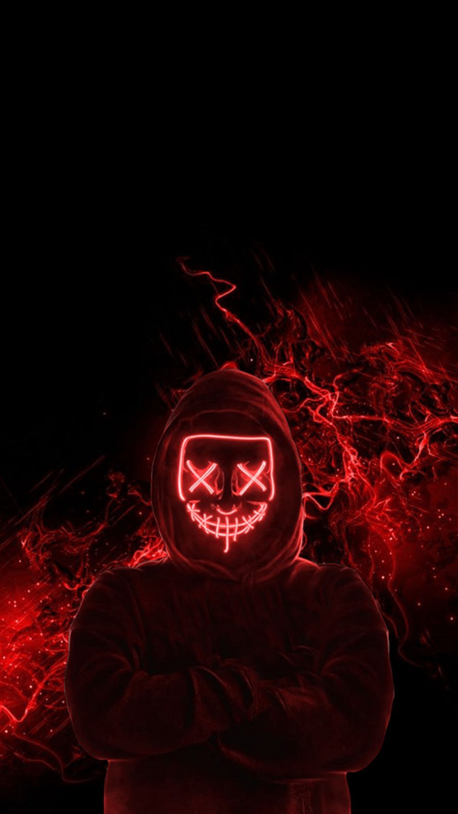 Red Neon Mask IPhone Wallpaper Wallpaper, iPhone Wallpaper