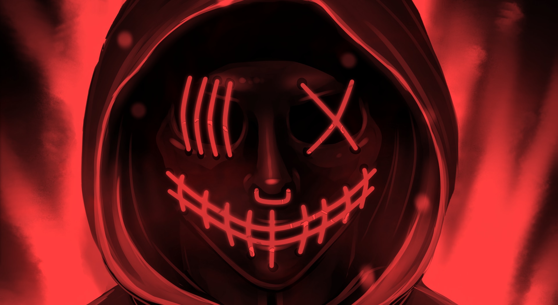 Steam Workshop::Cyberpunk, Red Neon Mask 4K