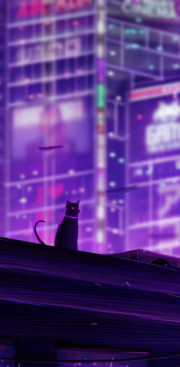 Neon Cat wallpaper