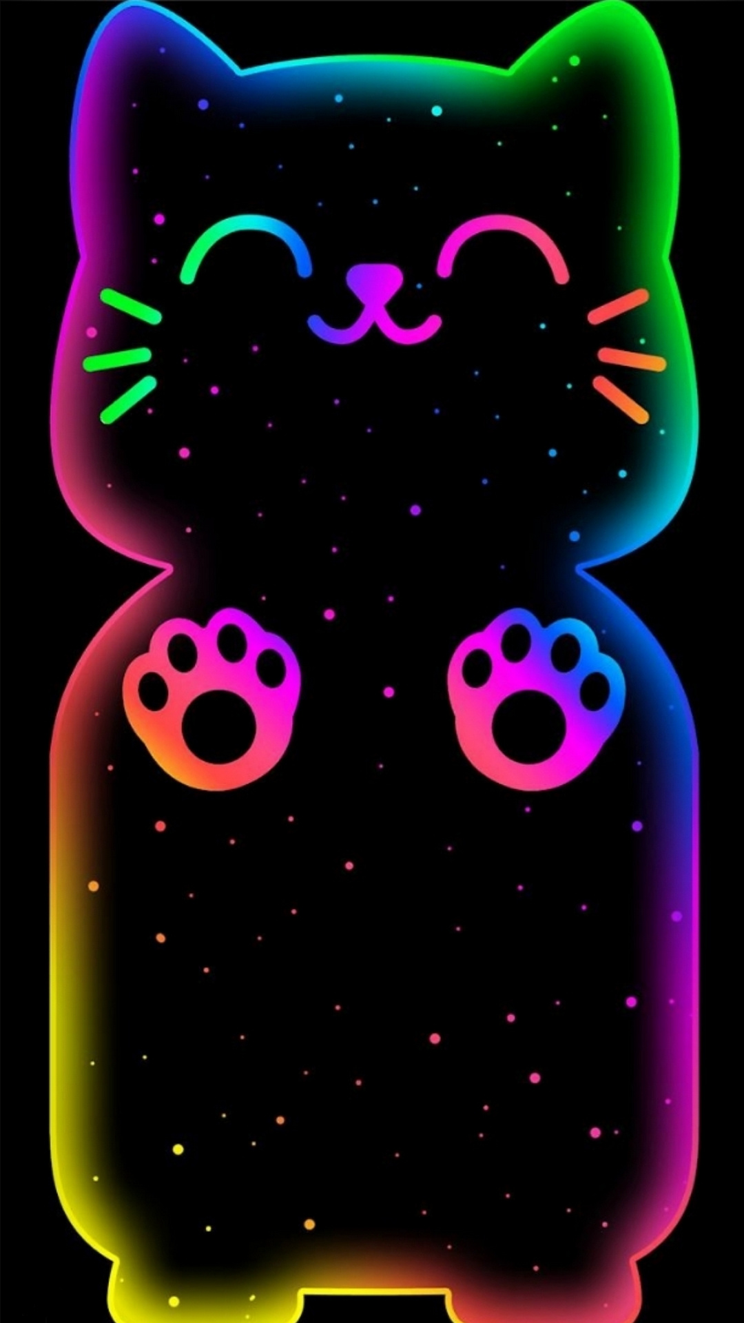 Free Neon Kitty Wallpaper For Your Phone