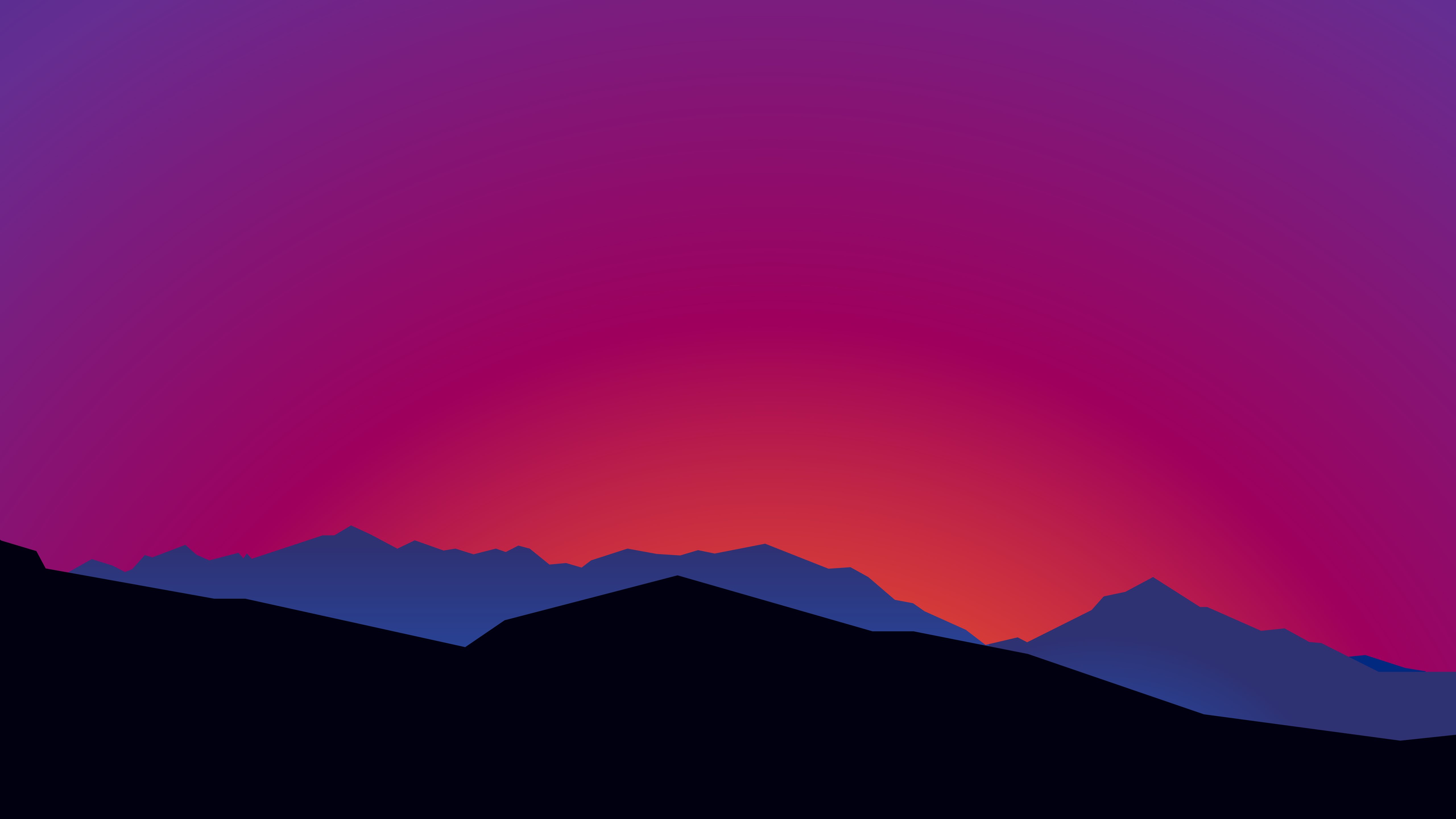 mountain landscape sunset minimalist