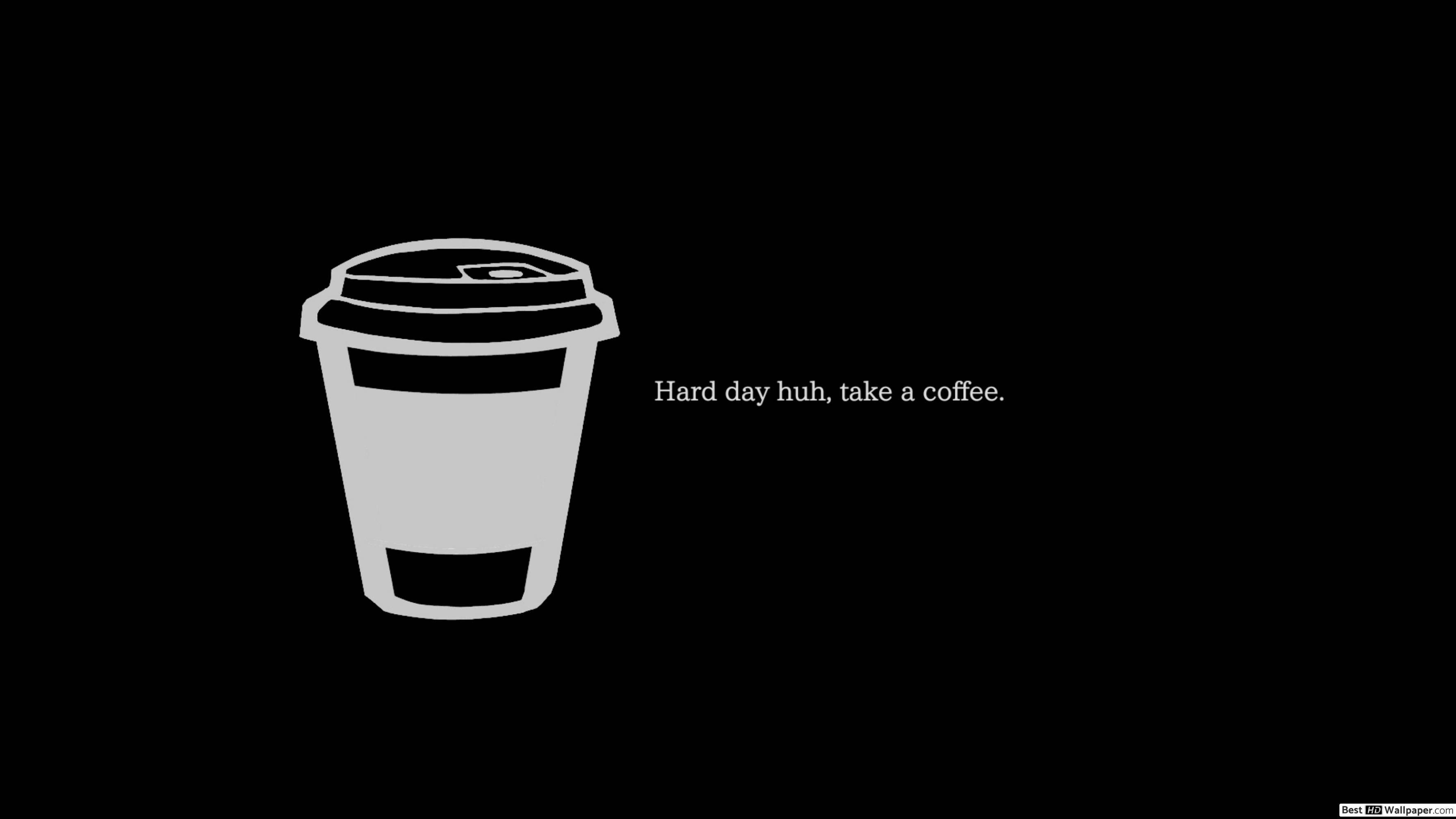 Download Cute Black Coffee Cup Wallpaper
