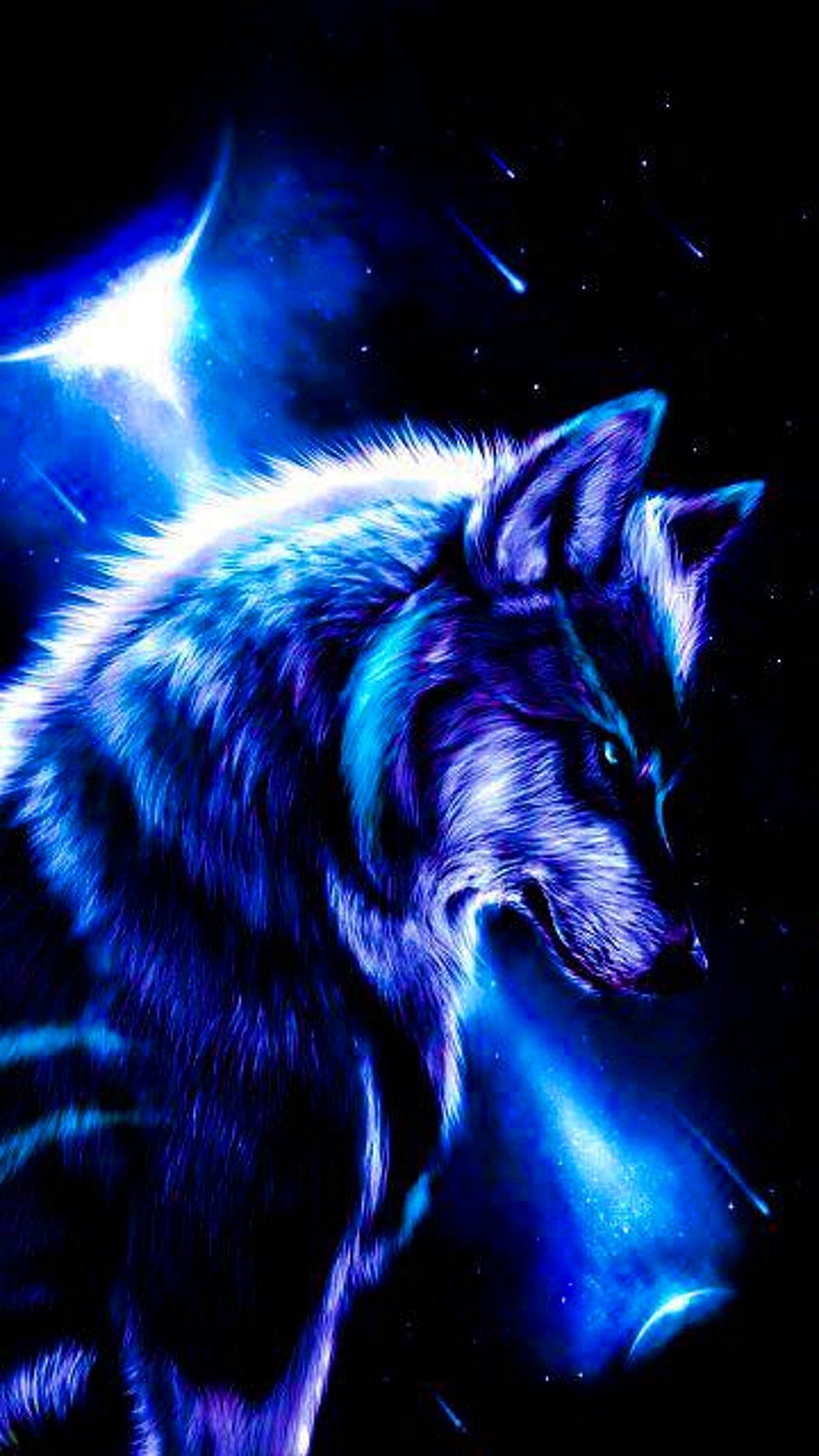 Cool Blue Wolf Wallpaper