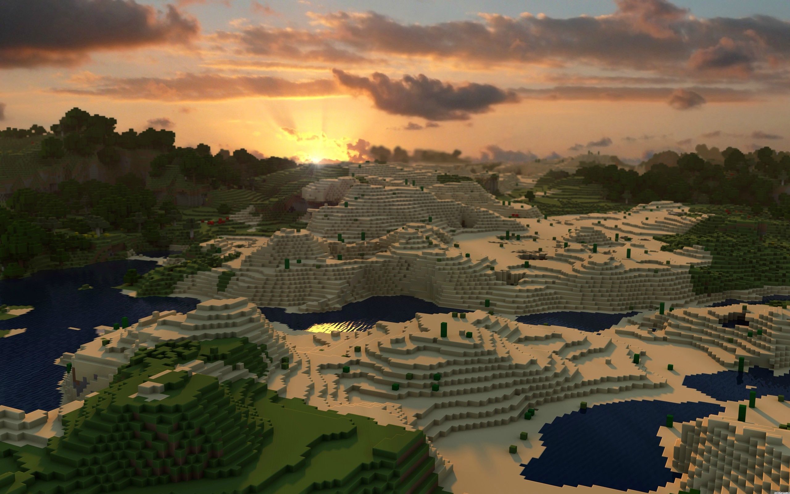 Minecraft Sunset. Minecraft wallpaper, Wallpaper background, Background