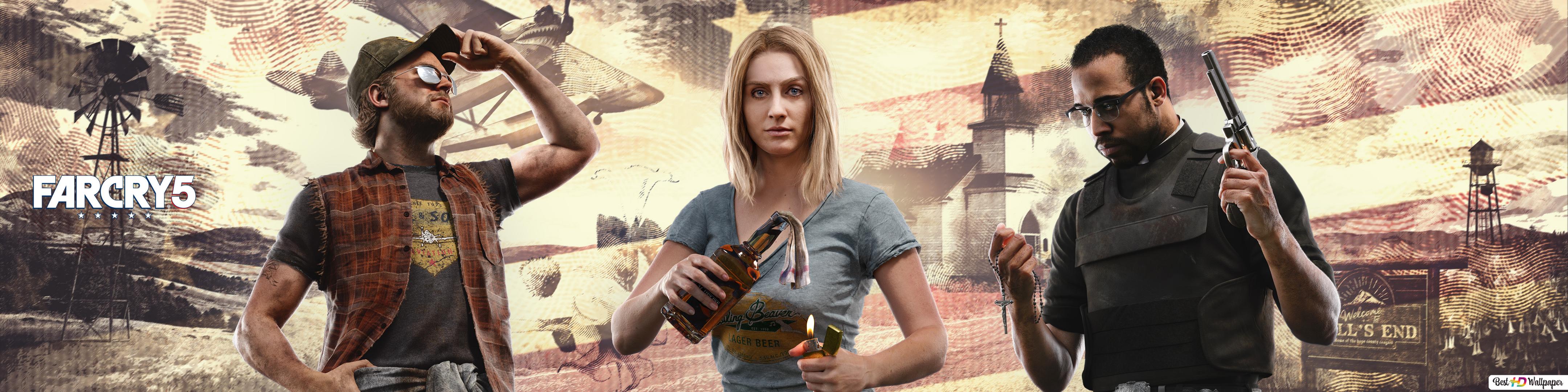 Far Cry 5 game May, Jerome Jeffries and Nick Rye HD wallpaper download