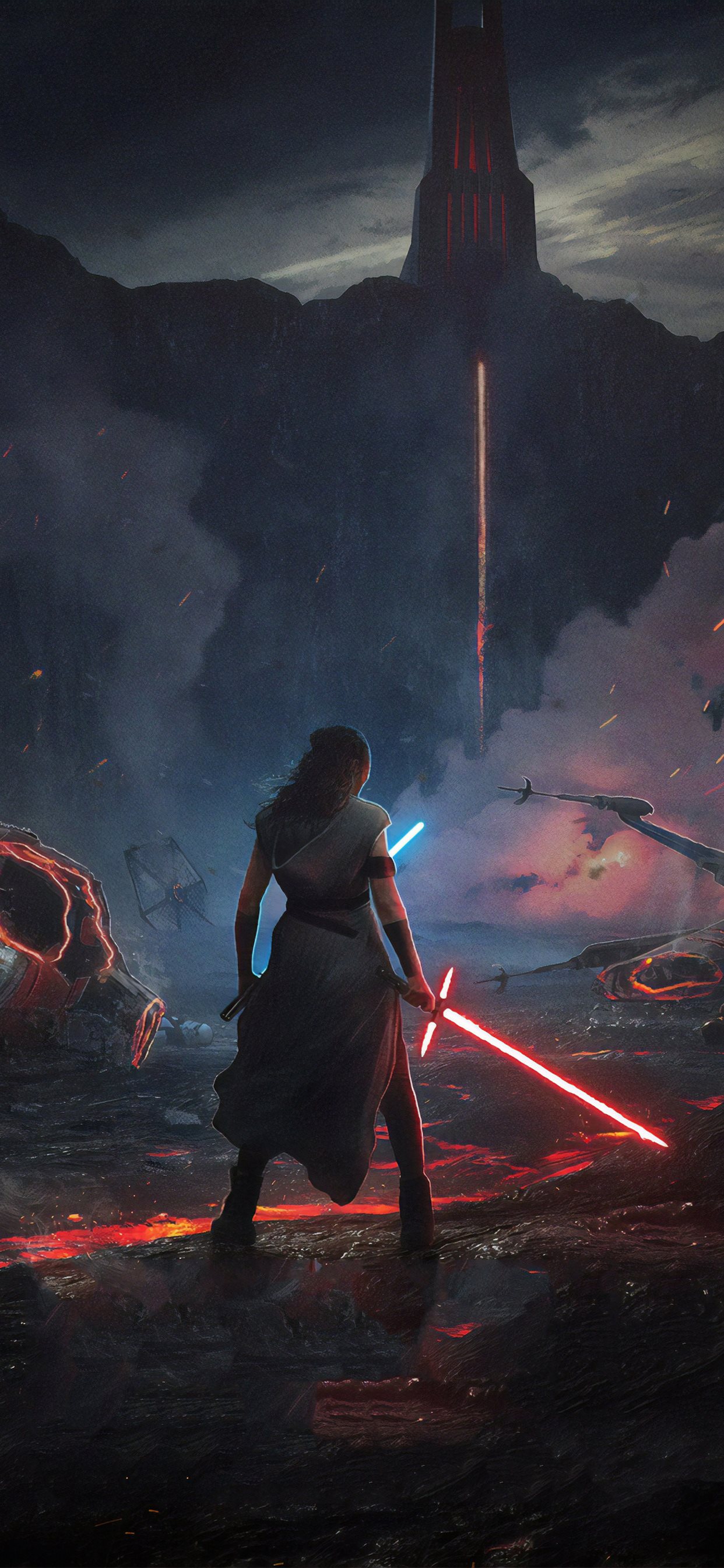 rey star wars the rise of skywalker 2019 new iPhone X Wallpaper Free Download