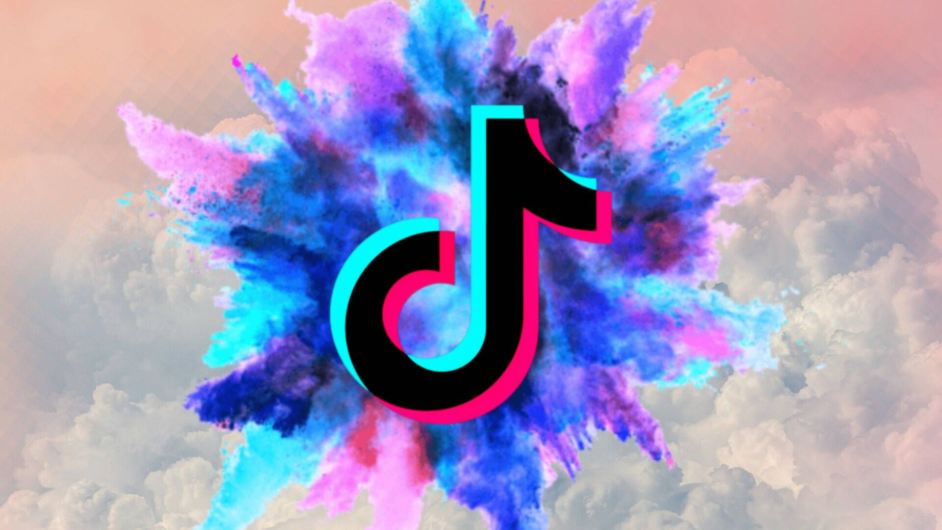 Download Colorful Explosion Tiktok Logo Design Wallpaper