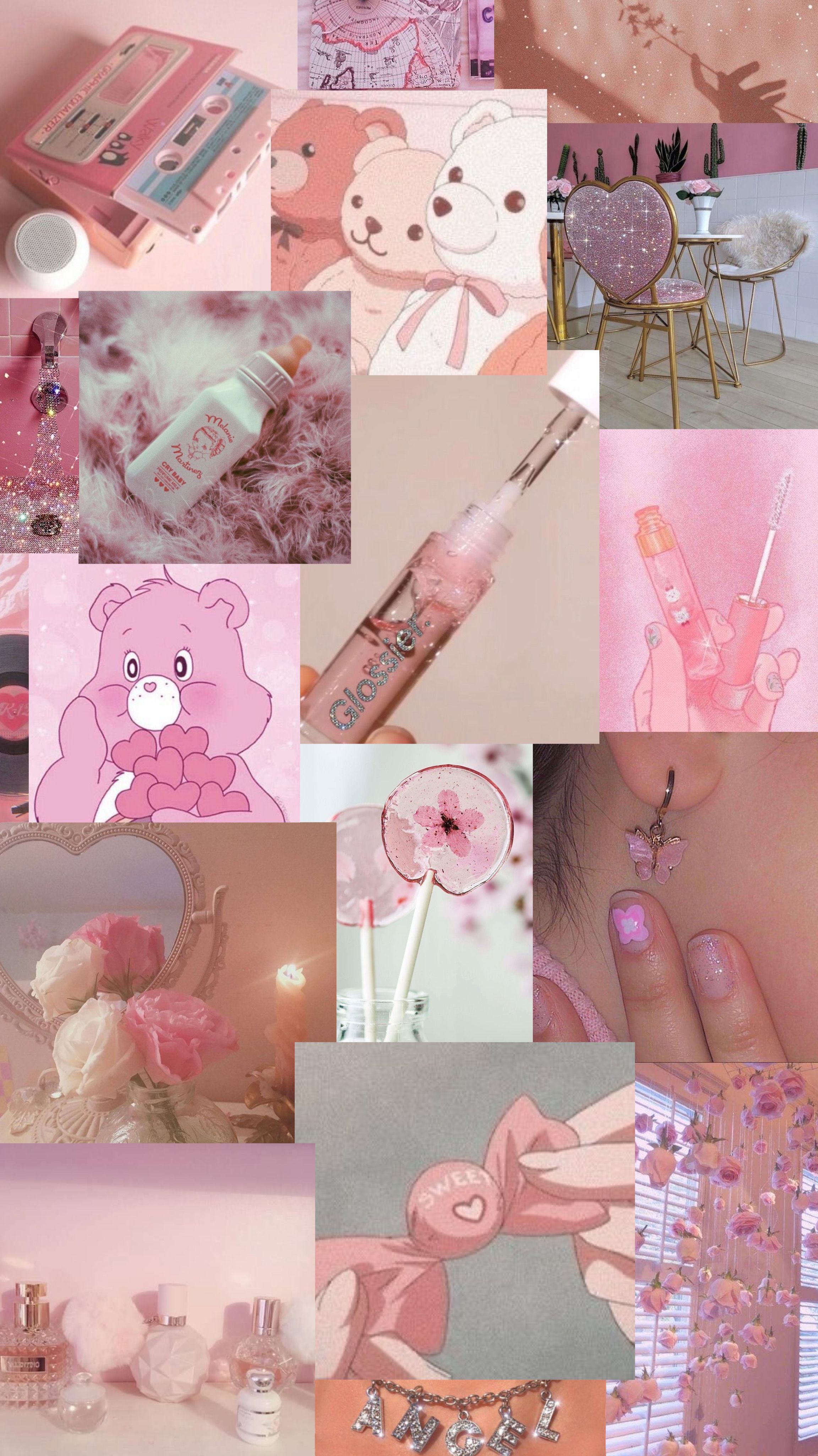 pink collage wallpaper. Pink wallpaper, Hello kitty wallpaper, Aesthetic themes
