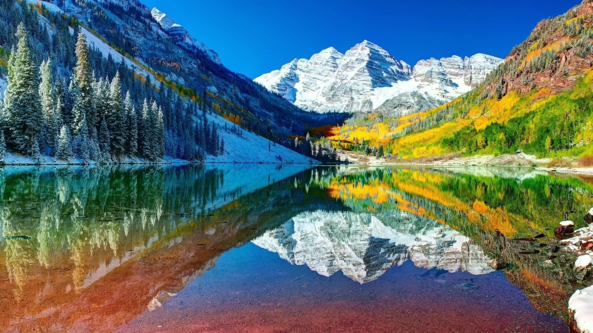 Maroon Lake HD Wallpaper and Background