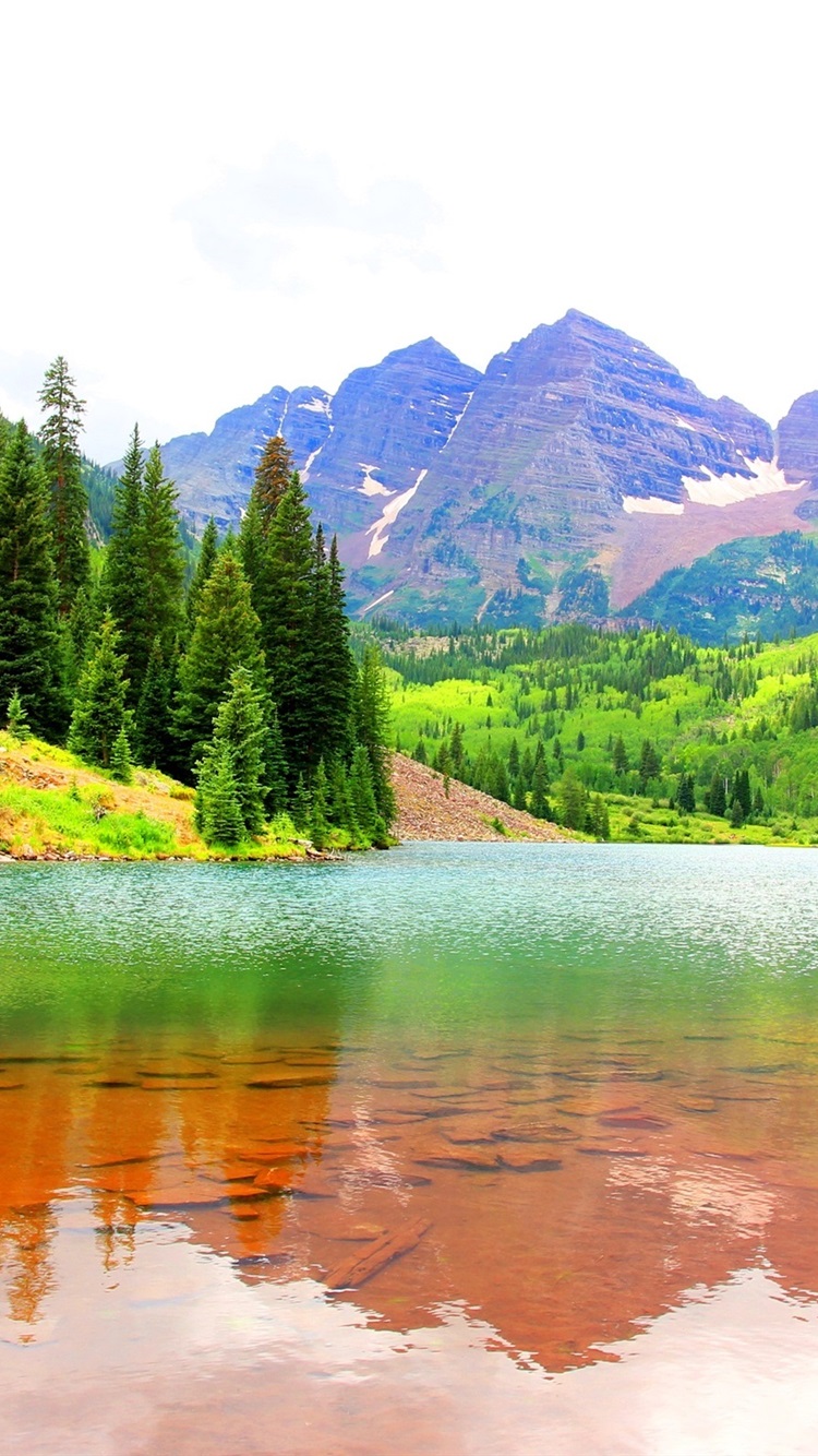Wallpaper Maroon Bells, Colorado, USA, lake, mountains, trees 2560x1600 HD Picture, Image