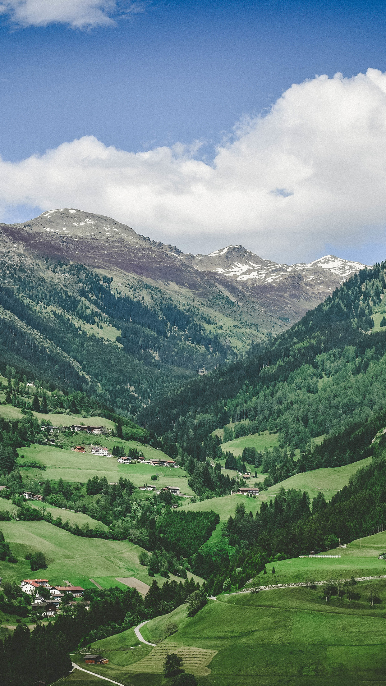 iPhone 6 wallpaper. summer mountain town nature green swiss