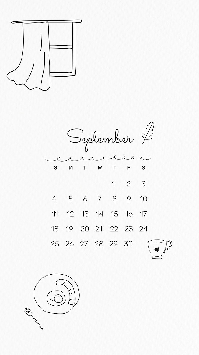 Minimal 2022 September calendar, aesthetic