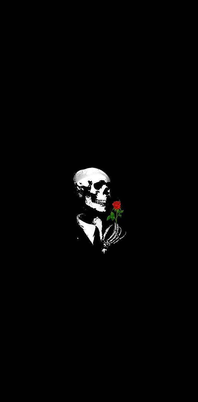 rose and skull wallpaper