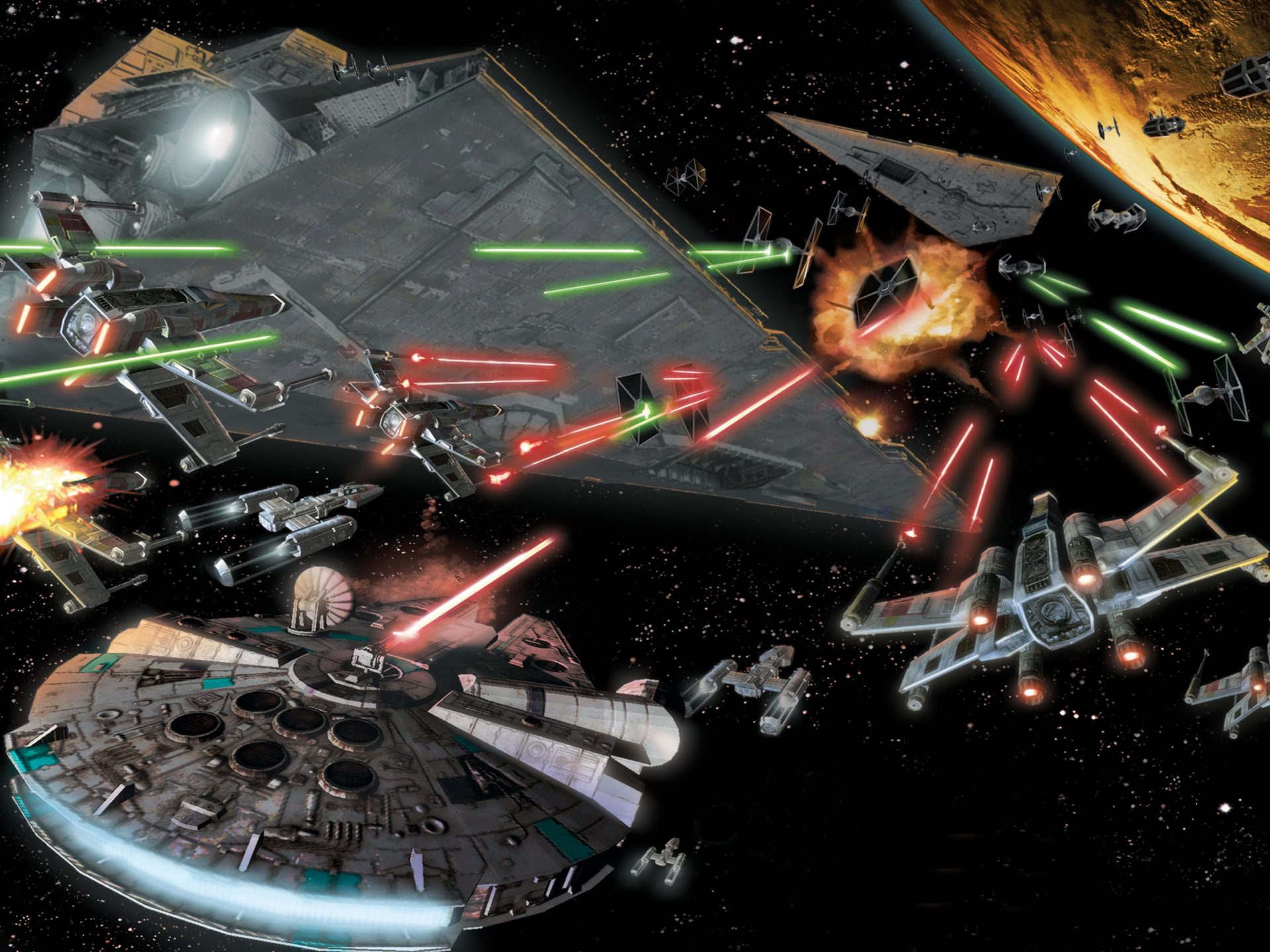 Star Wars Space Battle In Space Space Combat Aircraft Laser Shots Adventure Film Video Games, Wallpaper13.com