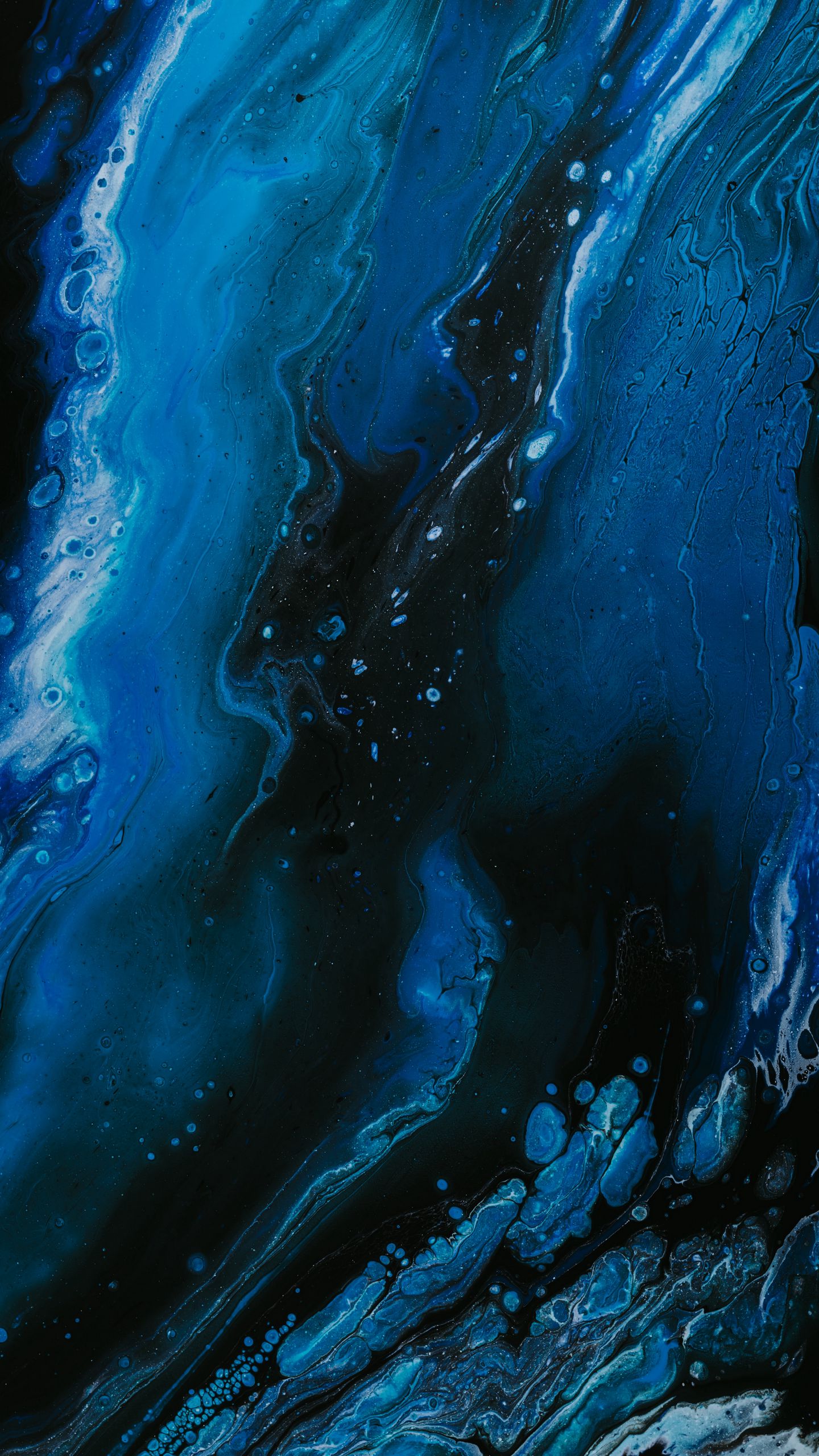 Download wallpaper 1440x2560 paint, fluid art, stains, fifth, blue, black qhd samsung galaxy s s edge, note, lg g4 HD background